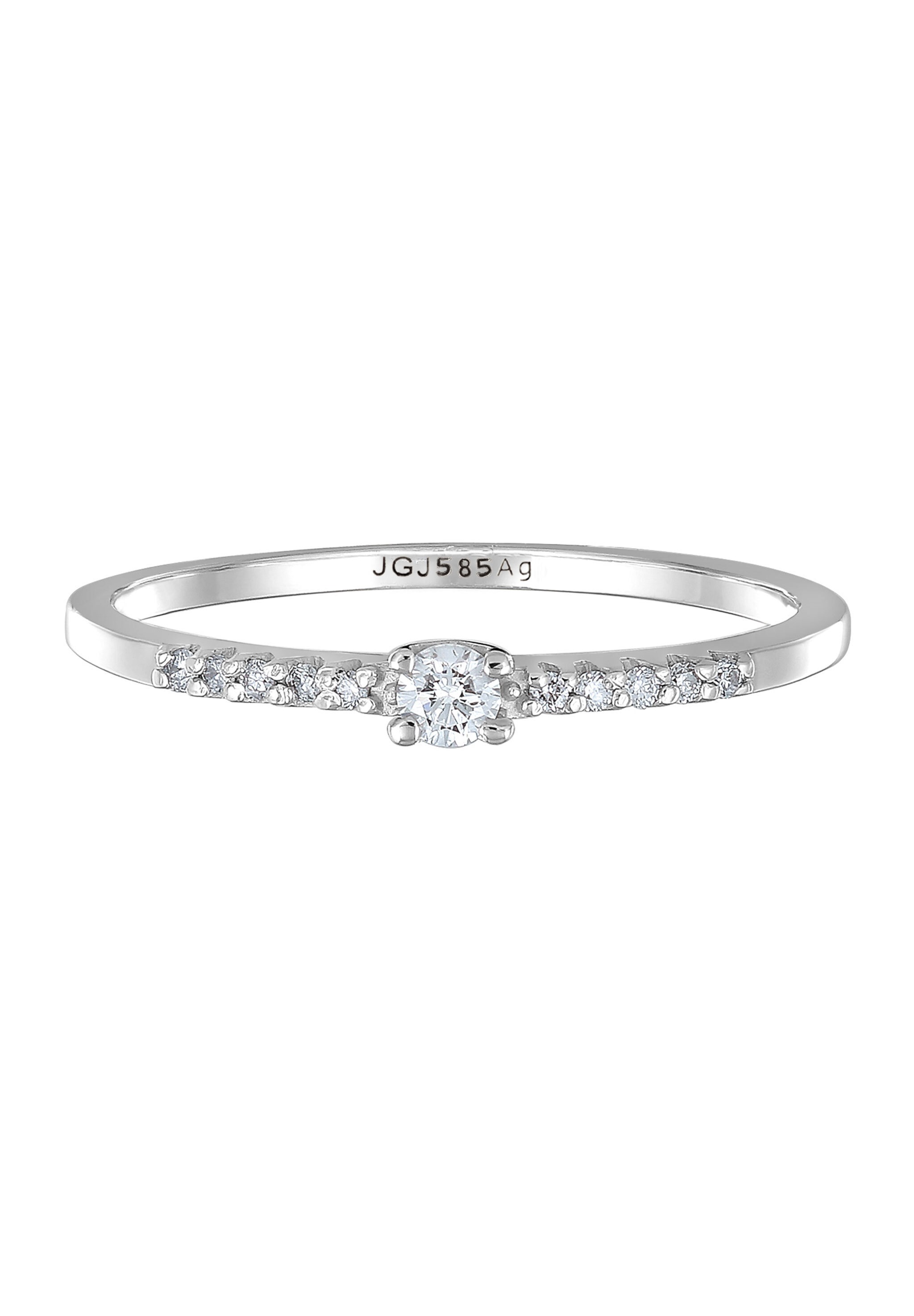 Elli DIAMONDS Verlobungsring »Diamant Verlobung Hochzeit (0.11 ct) 585 Weißgold«