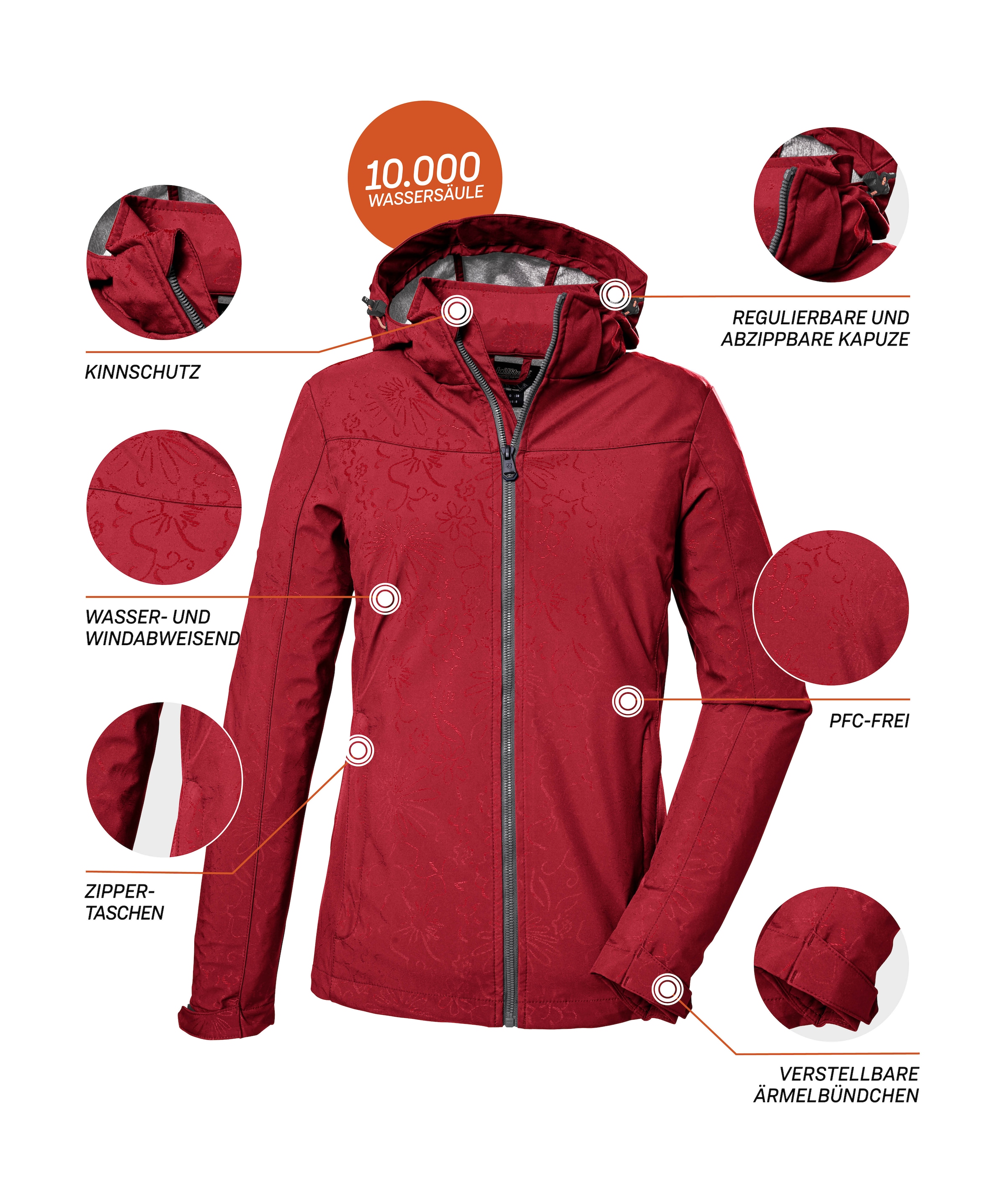 Killtec Softshelljacke »KOS 40 WMN SFTSHLL JCKT«, Wasserabweisende, atmungsaktive Damenjacke aus recyceltem Material