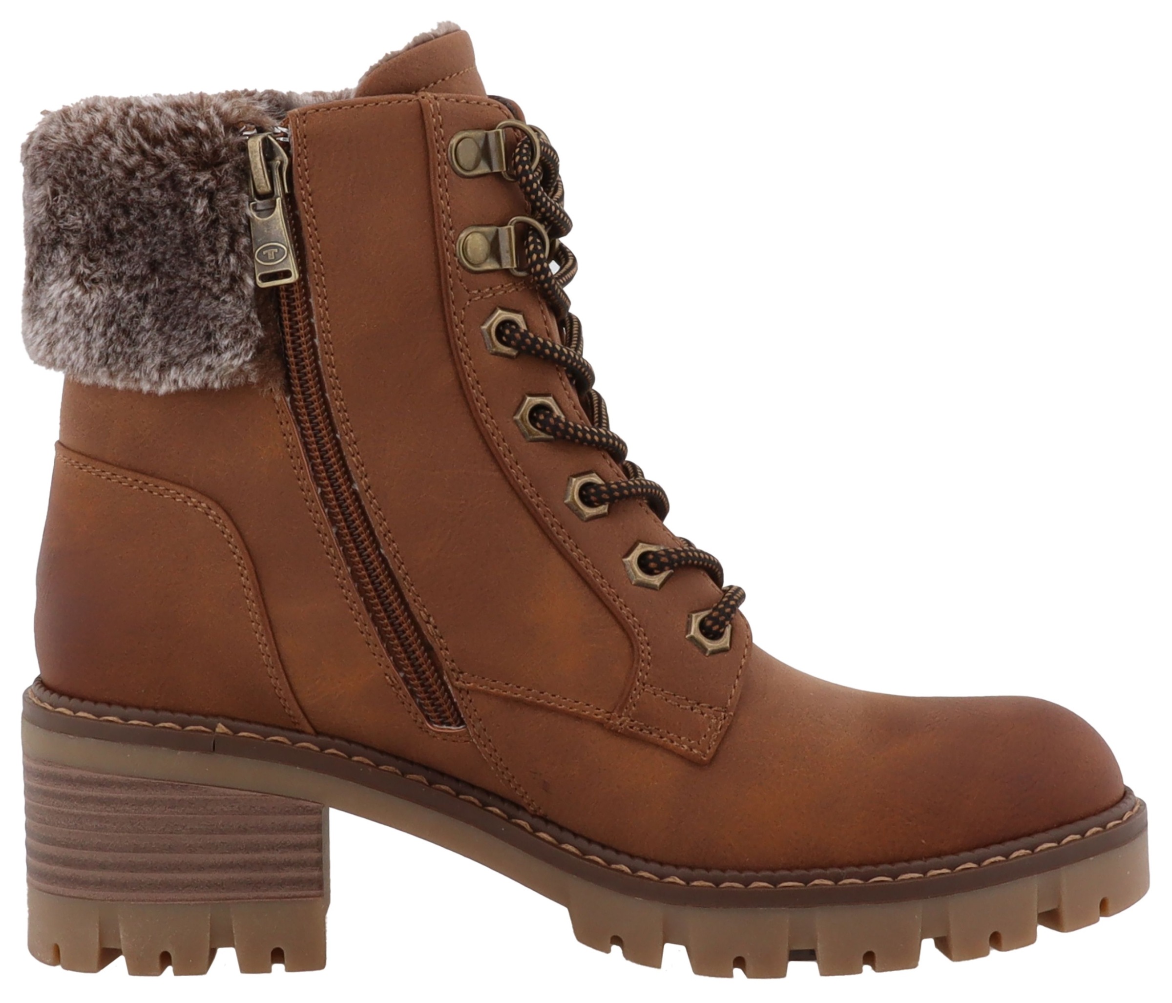 TOM TAILOR Winterstiefelette, Workerboots, Plateaustiefelette mit Blockabsatz