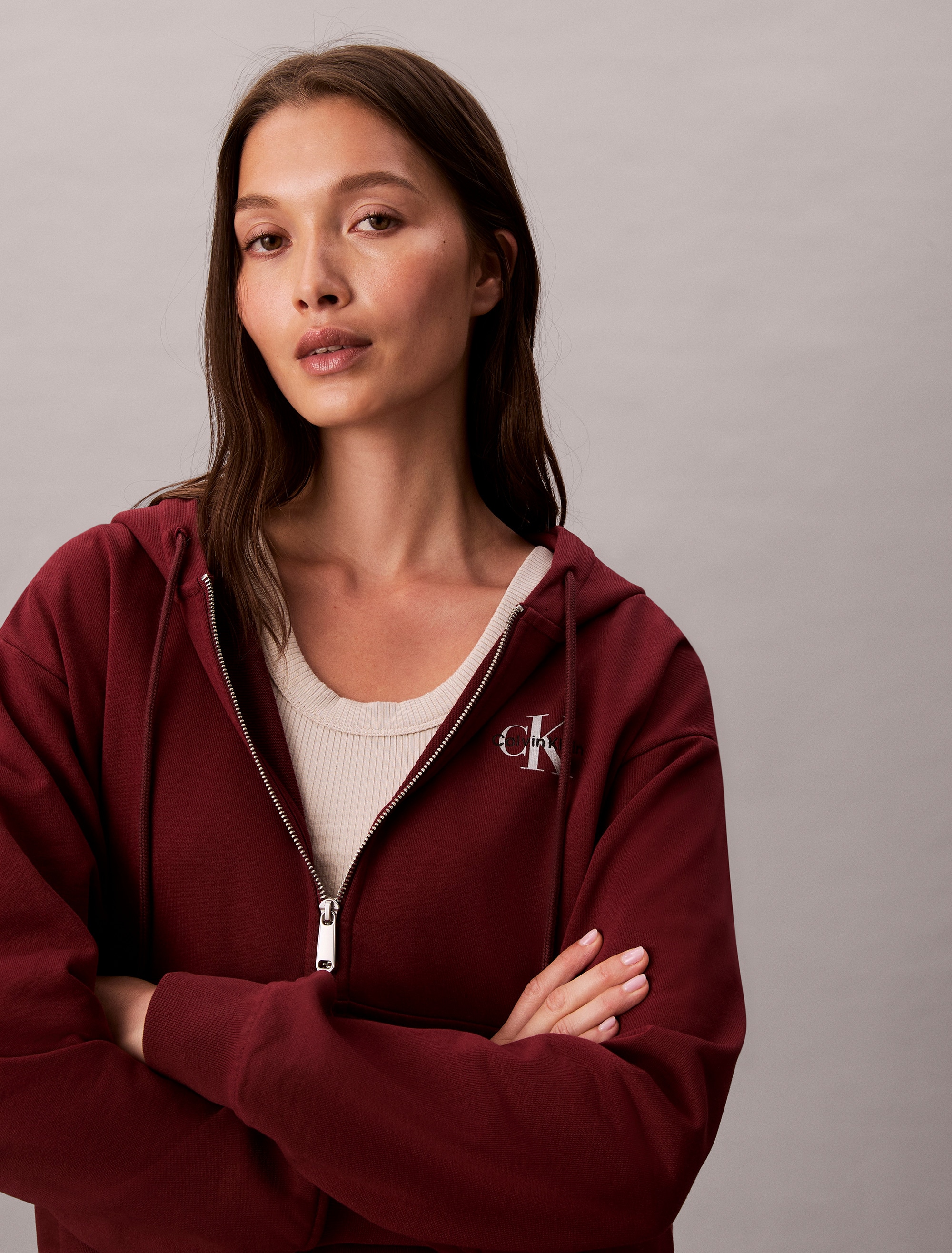 Calvin Klein Jeans Sweatjacke »MNLG FRNCH TRRY FZ B« Mit Rundhalsausschnitt