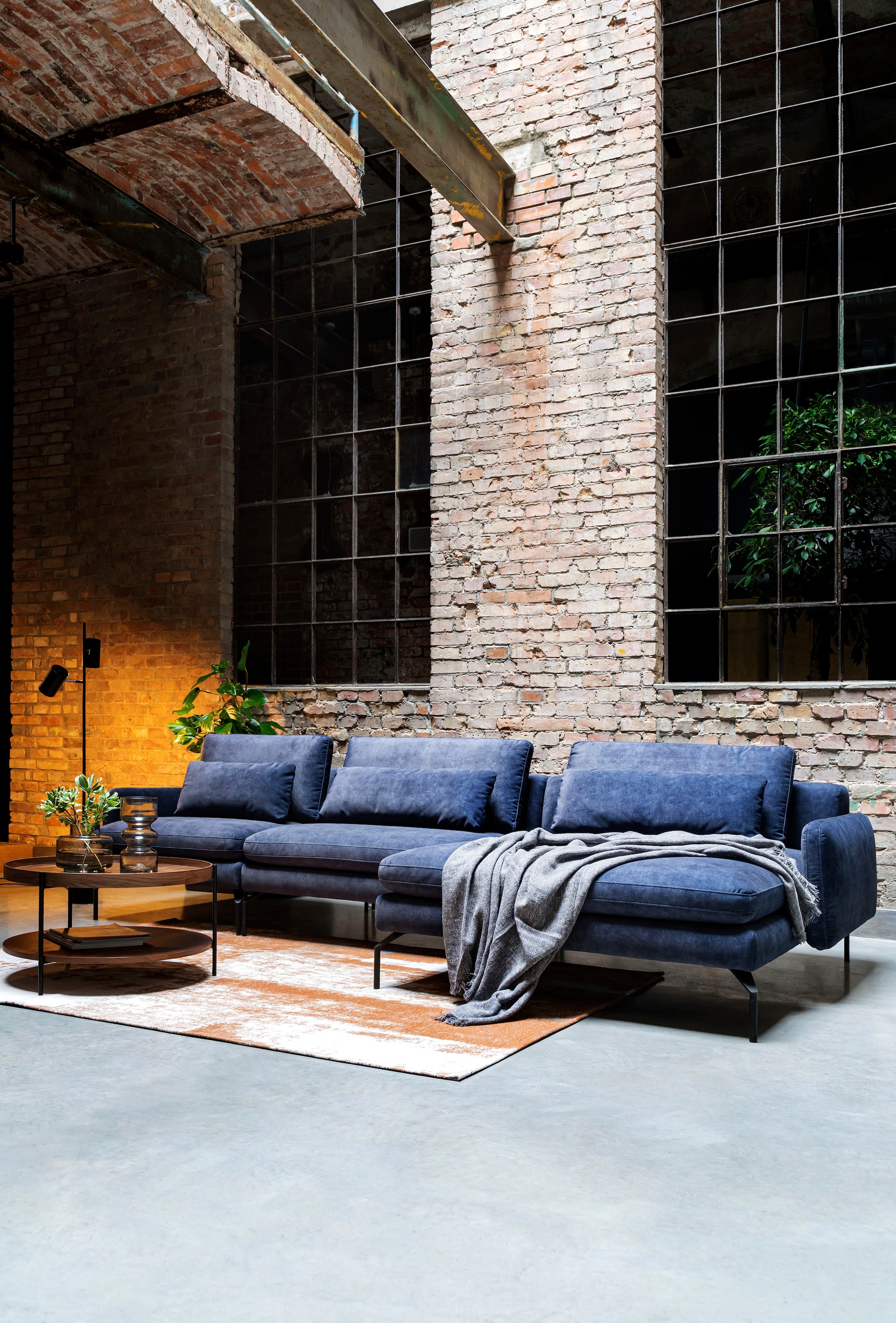 exxpo - sofa fashion Ecksofa »Komfortsofa Look, moderner Webvelours Bezug, extrabreite Sitzflächen«, komfortabler Sitz, L-Form, Breite 329cm, hoher Designfuß, OTTOs Choice