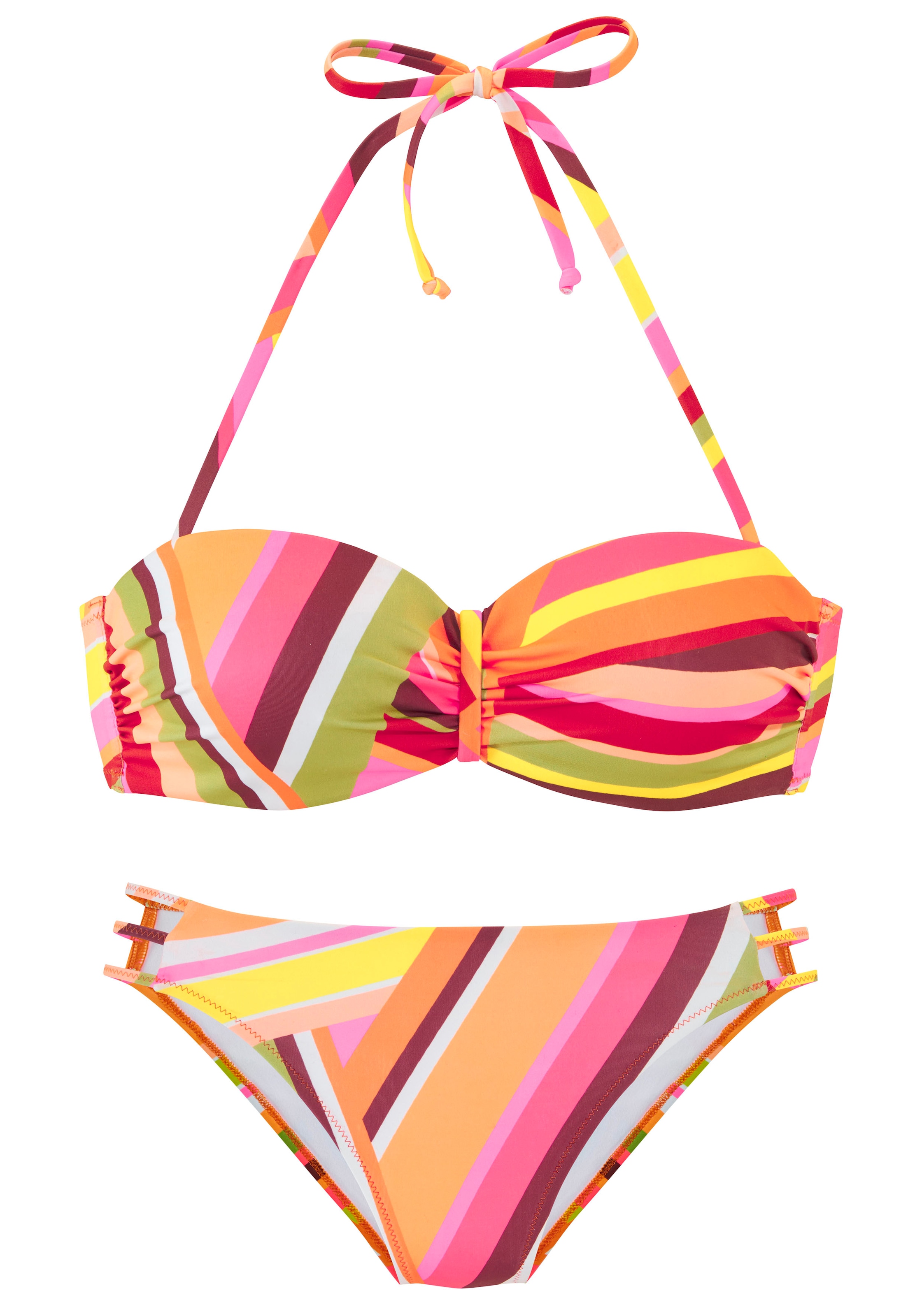 Bruno Banani Bügel-Bandeau-Bikini, mit grafischem Druck