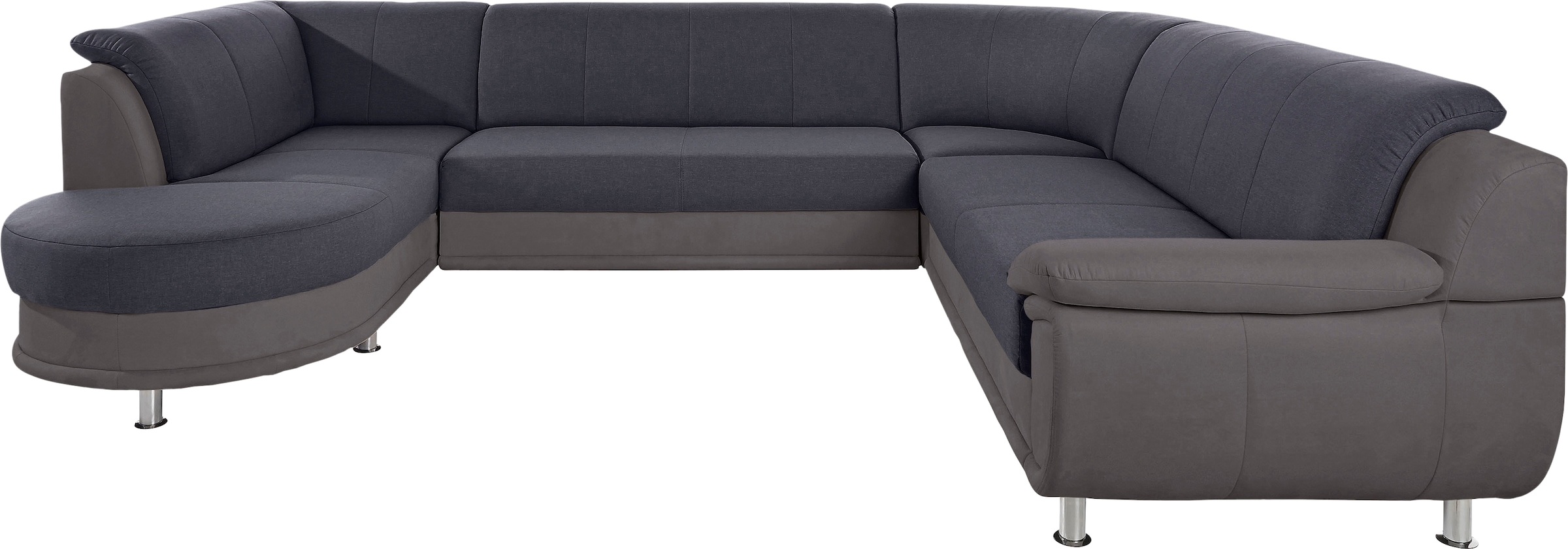 TRENDMANUFAKTUR Wohnlandschaft »Rondo 3, zeitlos und modern, im Materialmix, U-Form« wahlweise für mehr Komfort mit Federkern, wahlweise mit Bettfunktion