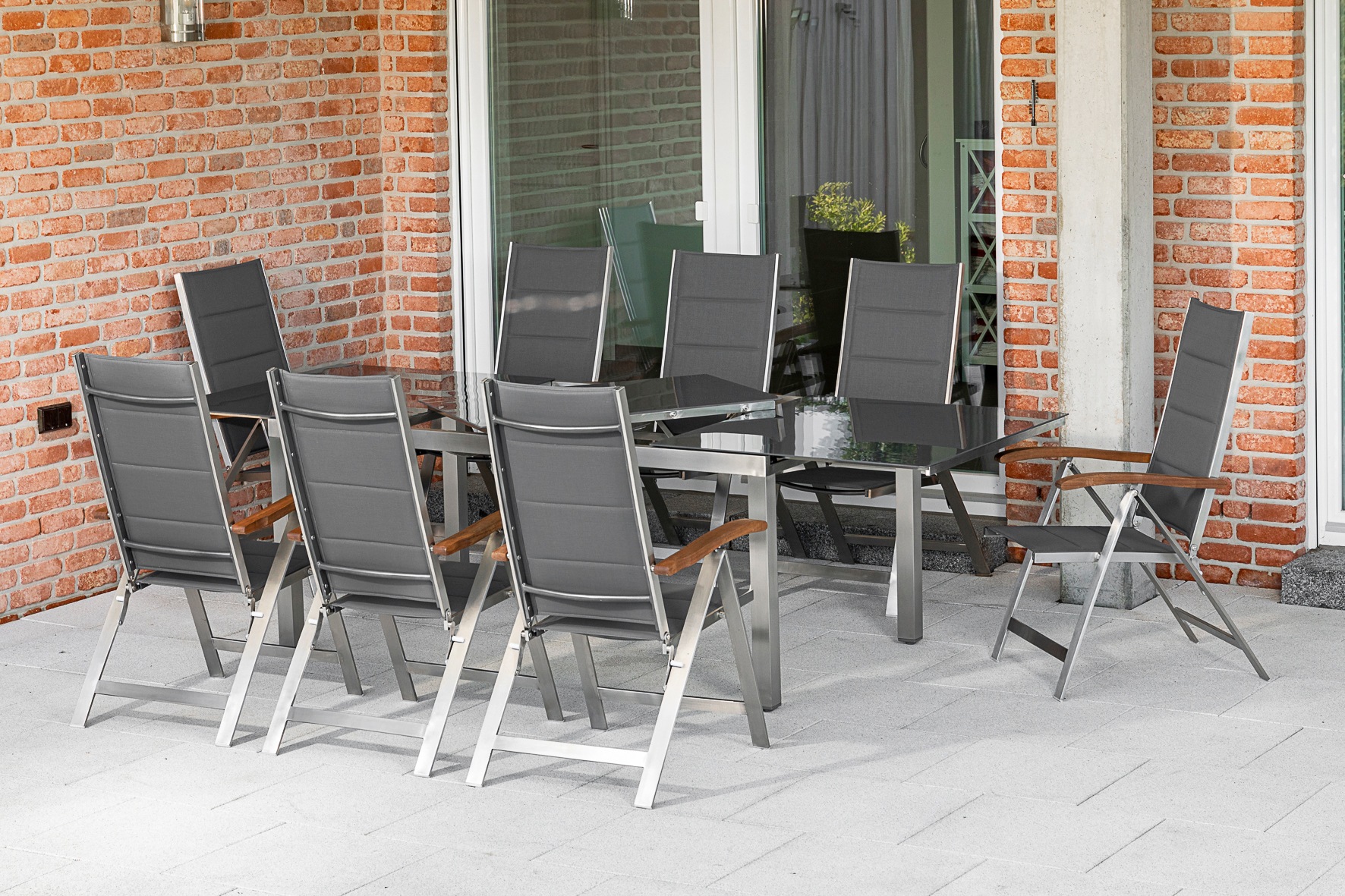 MERXX Garten-Essgruppe »Ferrara« 9 Stk. tlg. 8 Klappsessel, ausziehbarer Ti günstig online kaufen