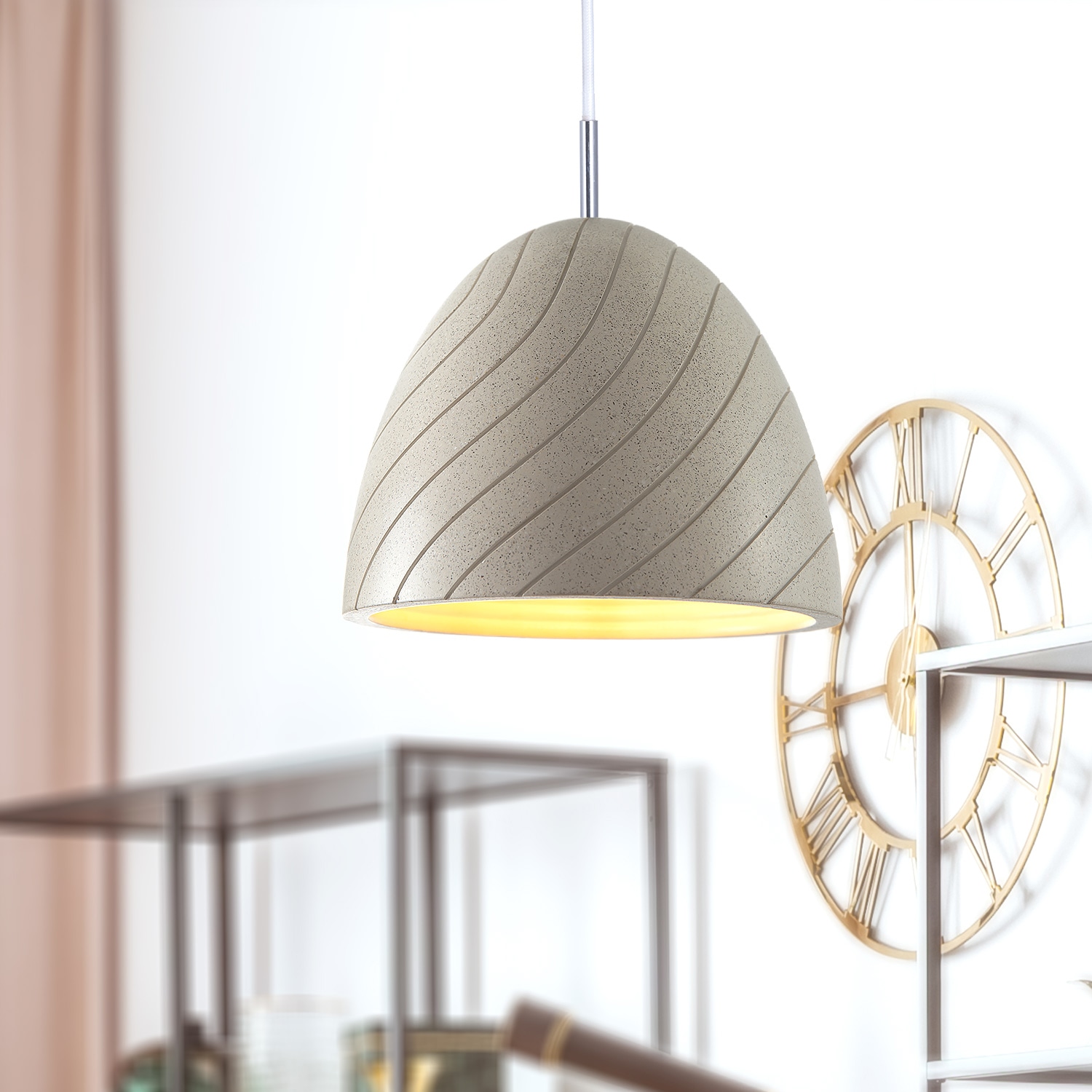 Paco Home Pendelleuchte »GRIP«, 1 flammig, Leuchtmittel E27 | ohne Leuchtmittel, LED, E27, Lampe Für Wohnzimmer Esszimmer Küche, Höhenverstellbar