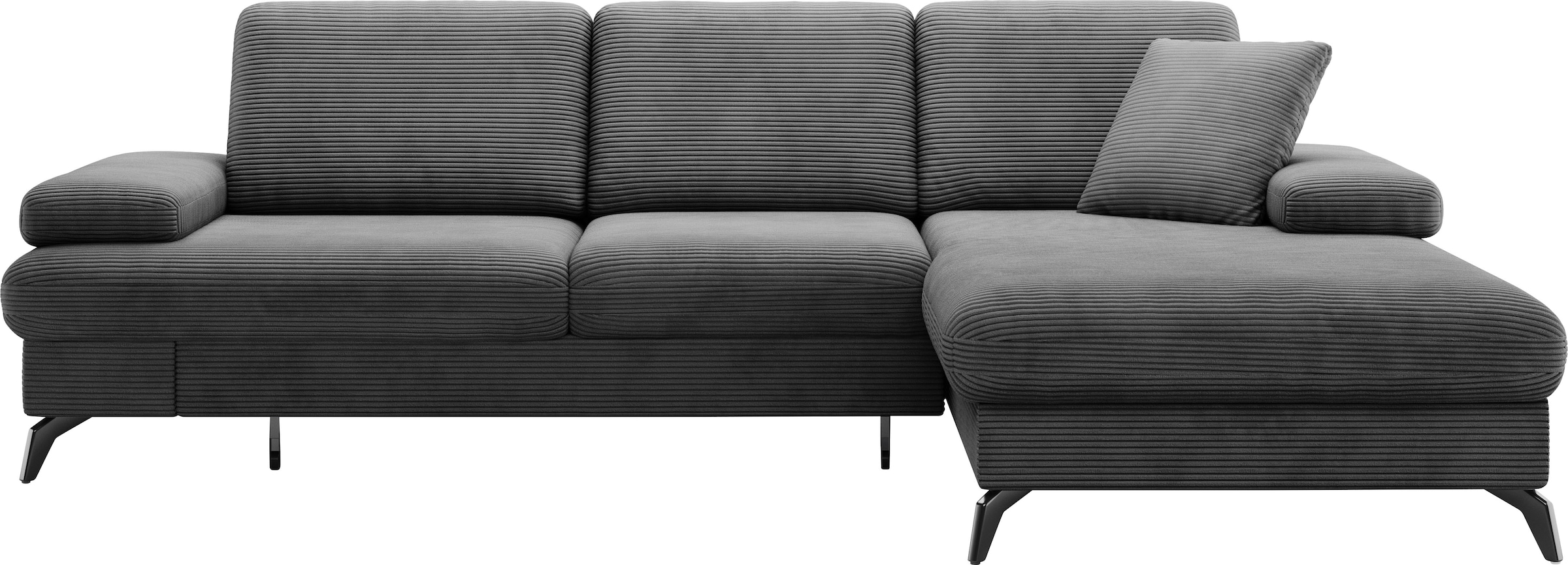 sit&more Ecksofa »Morris Jubi L-Form, inklusive XXL-Liegefläche, bzw. Schlaffunktion«, Bettfunktion, Armteilverstellung und 1 Zierkissen