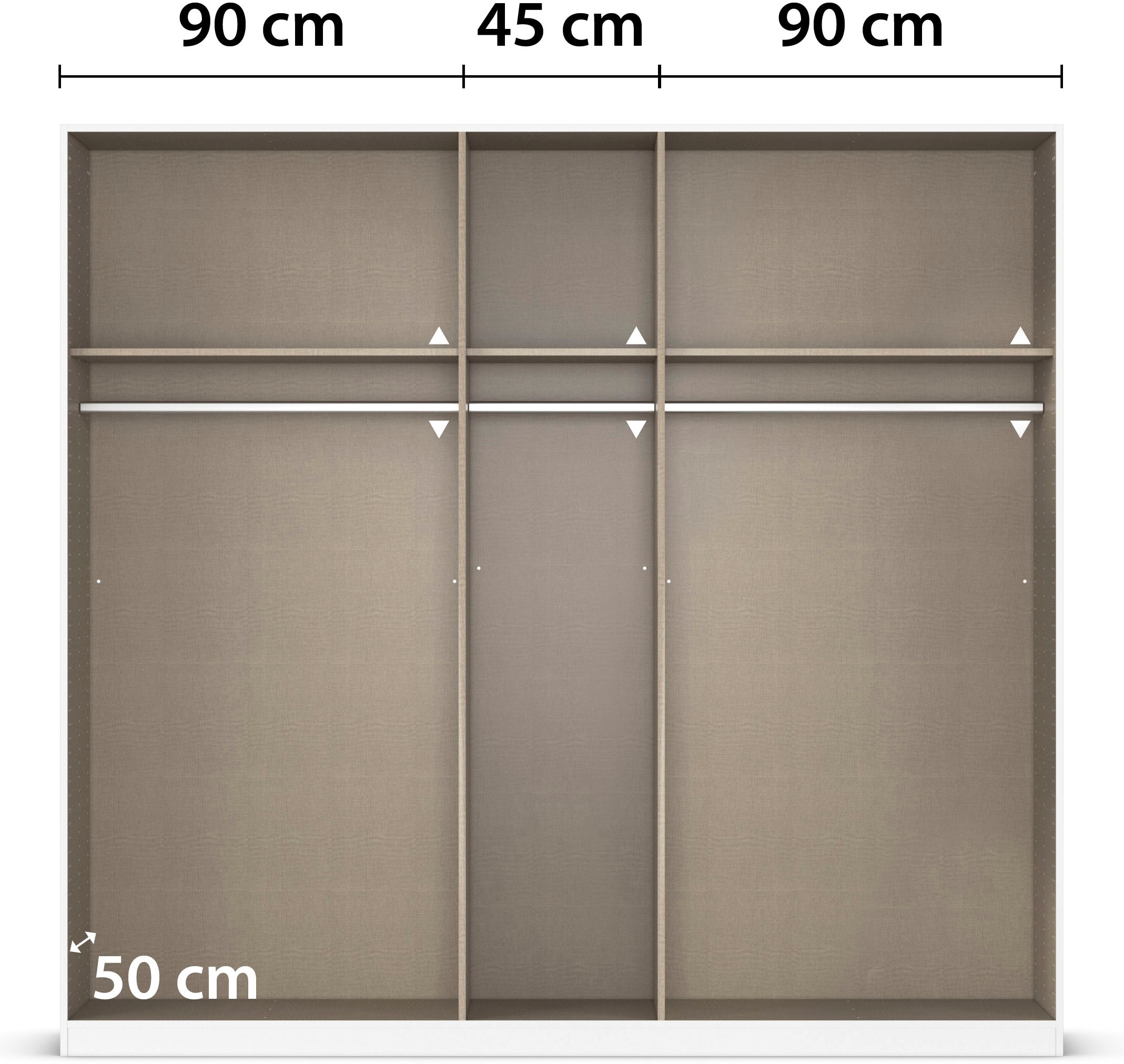 rauch Kleiderschrank »Drehtürenschrank Schrank Garderobe Wäscheschrank Schlafzimmer AVOLA«, (in 3 verschiedenen Ausstattungen BASIC/CLASSIC/PREMIUM), mit hochwertigen Stangengriffen in Schwarz aus Metall MADE IN GERMANY