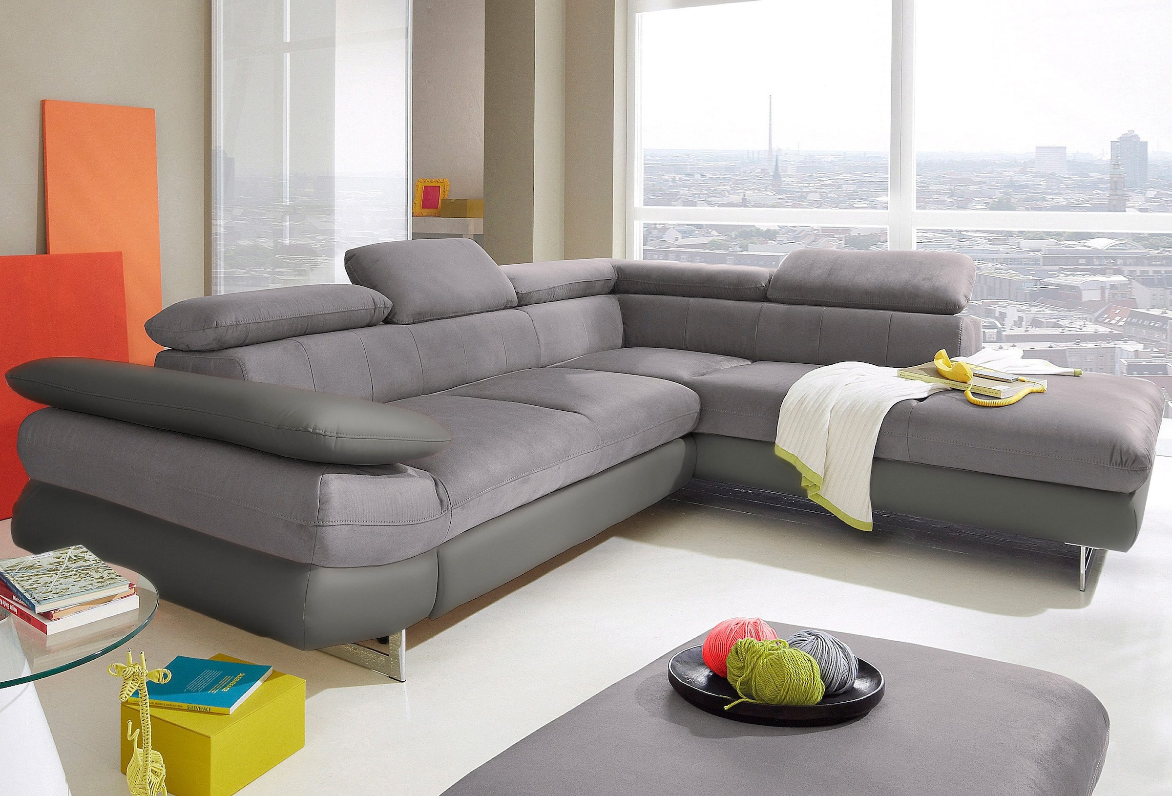 COTTA Ecksofa »Solution L-Form« mit Arm- & Kopfteilverstellung, wahlweise m günstig online kaufen