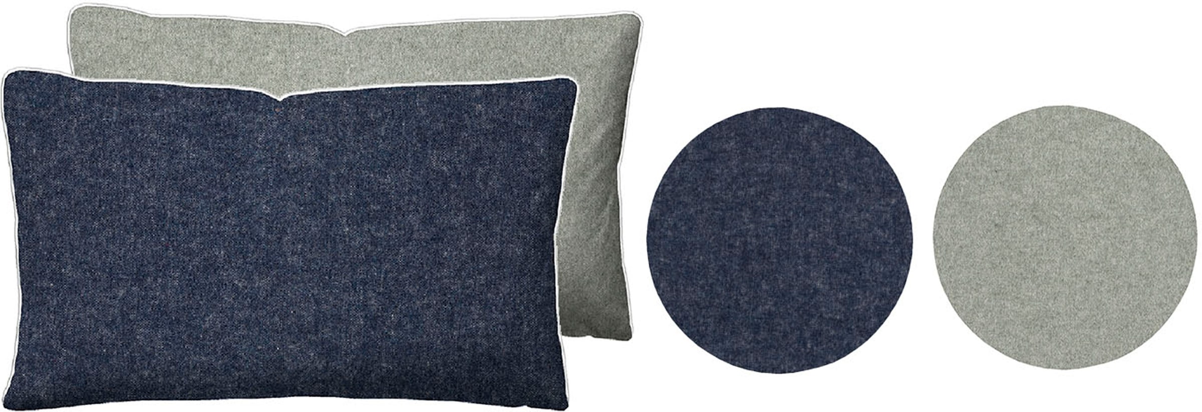 Biberna Kissenbezug »Hermal Flanell mit Reißverschluss, Melange-Optik, Wendekissenbezug« Feinflanell, Made in Germany zertifiziert, kuschelig weich, mit Paspel