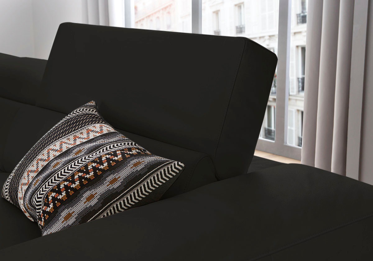 W.SCHILLIG Ecksofa »piedroo, Designsofa mit tollem Sitzkomfort, bequem und elegant, L-Form«, Kopfteilverstellung, wahlweise mit Sitztiefenverstellung, Breite 343cm