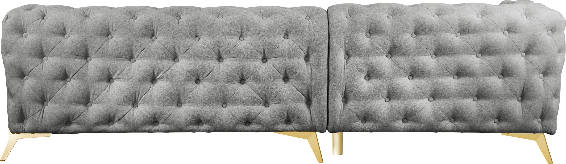 Leonique Chesterfield-Sofa »Amaury L-Form«, moderne Chersterfield-Optik, Breite 262 cm, Fußfarbe wählbar