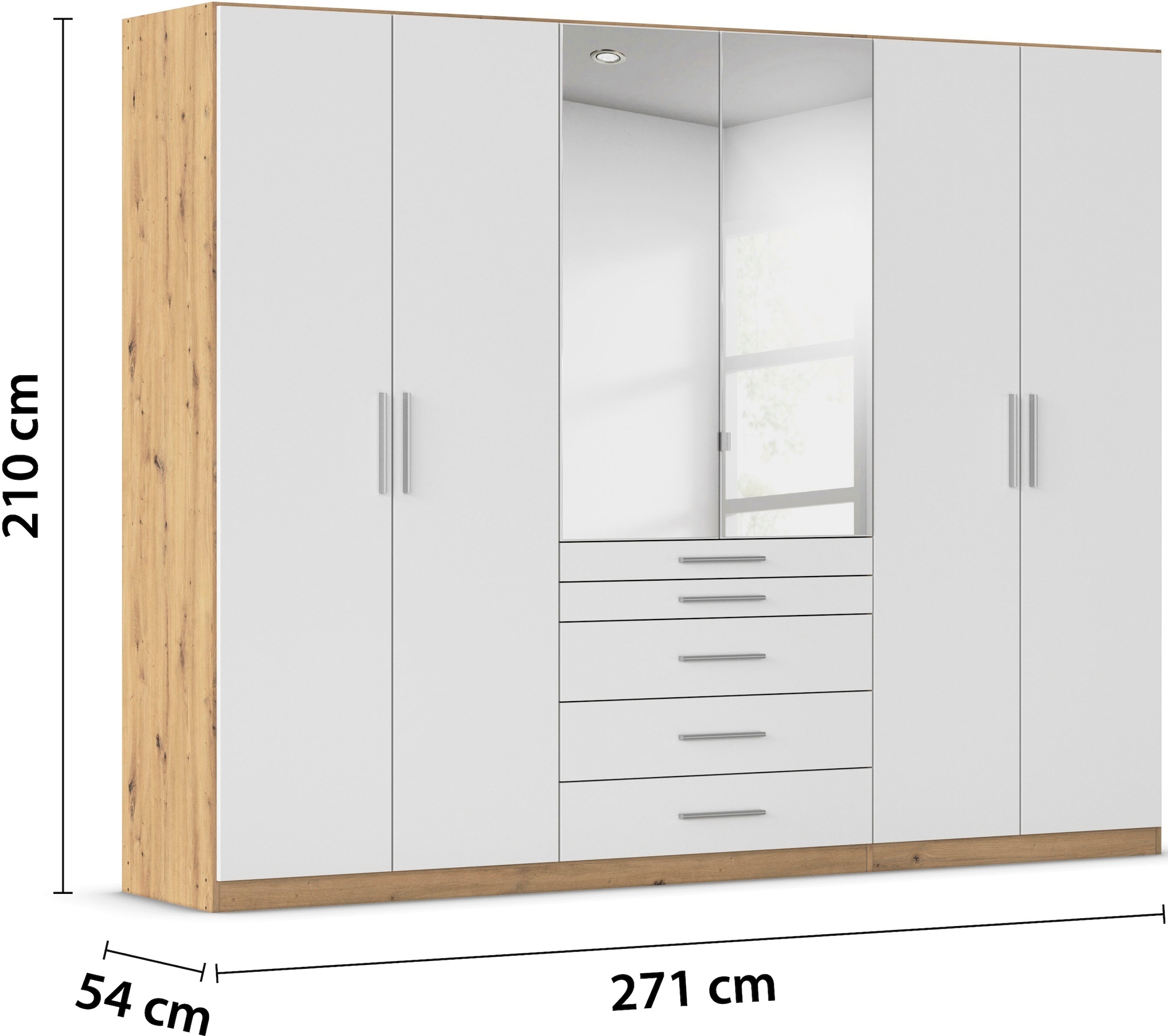rauch Schlafzimmer-Set »Komplettschlafzimmer Schlafzimmer Stauraumbett MADE IN GERMANY« Set, Liegefläche 180x200, Schrank Maße B/H/T: 271/210/54 cm, 4 tlg. tlg. Schrank mit 5 Schubladen, Bettanlage mit 8 Schubladen MADE IN GERMANY