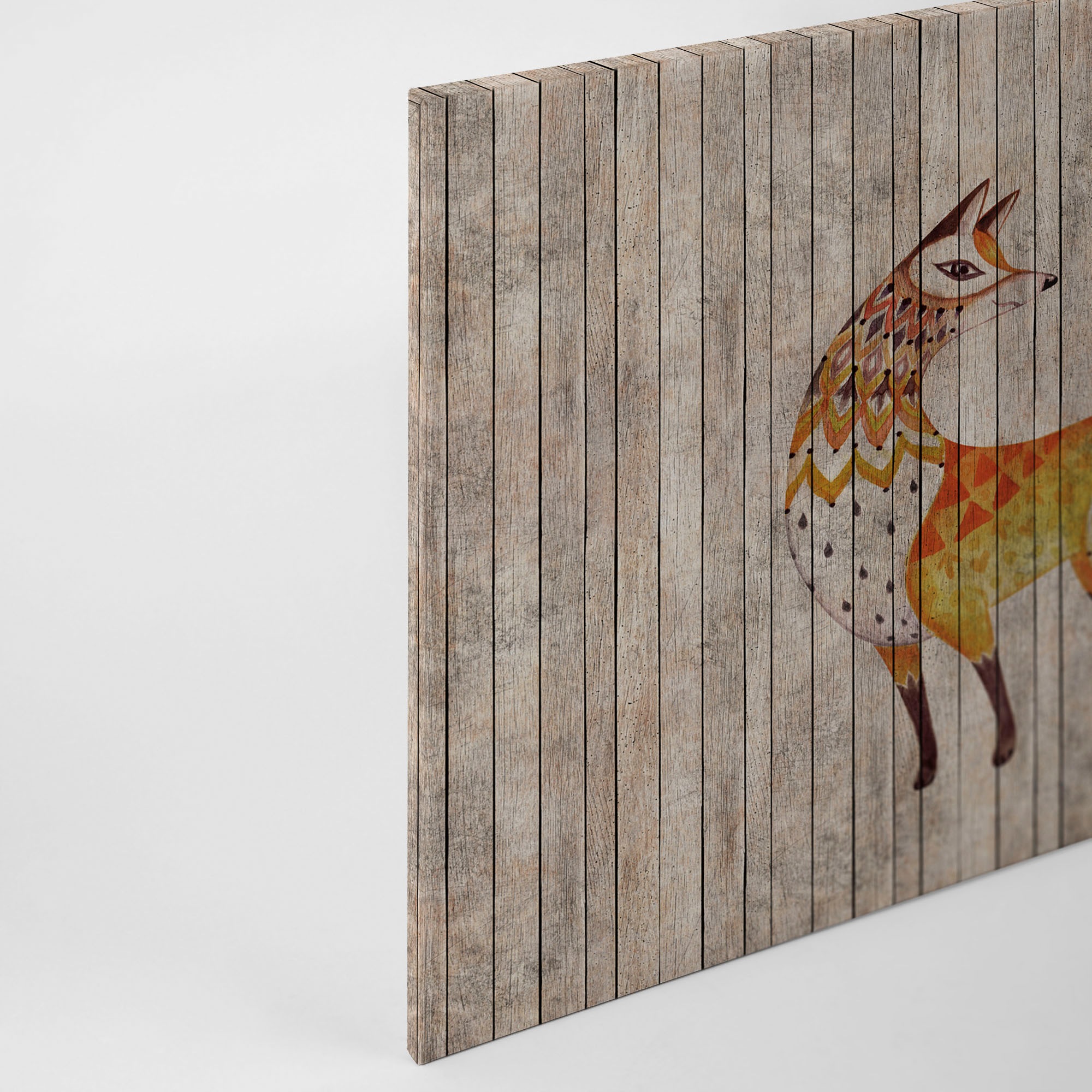 A.S. Création Leinwandbild »fairy tale«, Kunst-Tiere-Kinder, (1 St.), Keilrahmen Bild Holzoptik Tiere Leinwand-Bild Wohnzimmer modern Kinder