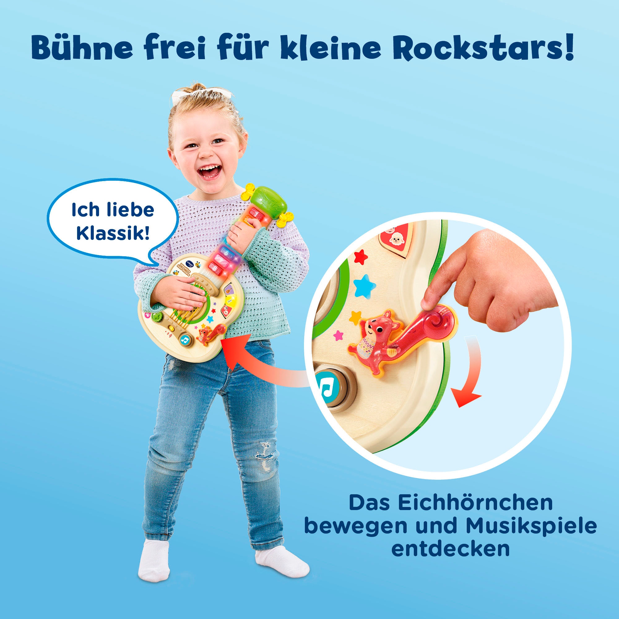 Vtech® Spiel-Gitarre »Interaktive Holz-Gitarre« mit Licht und Sound