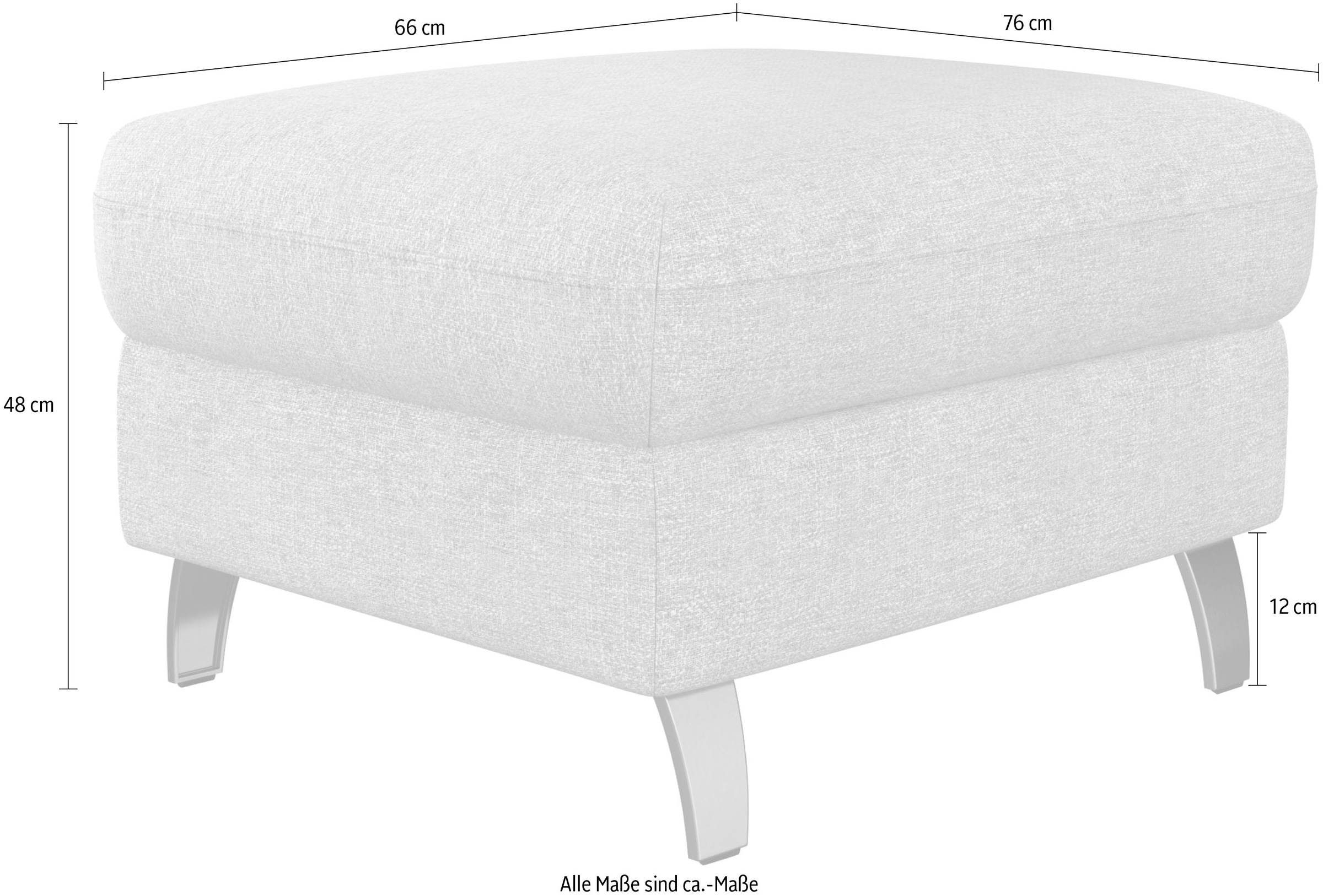 sit&more Stauraumhocker »Grenoble«, mit Stauraum und satinierten Füßen