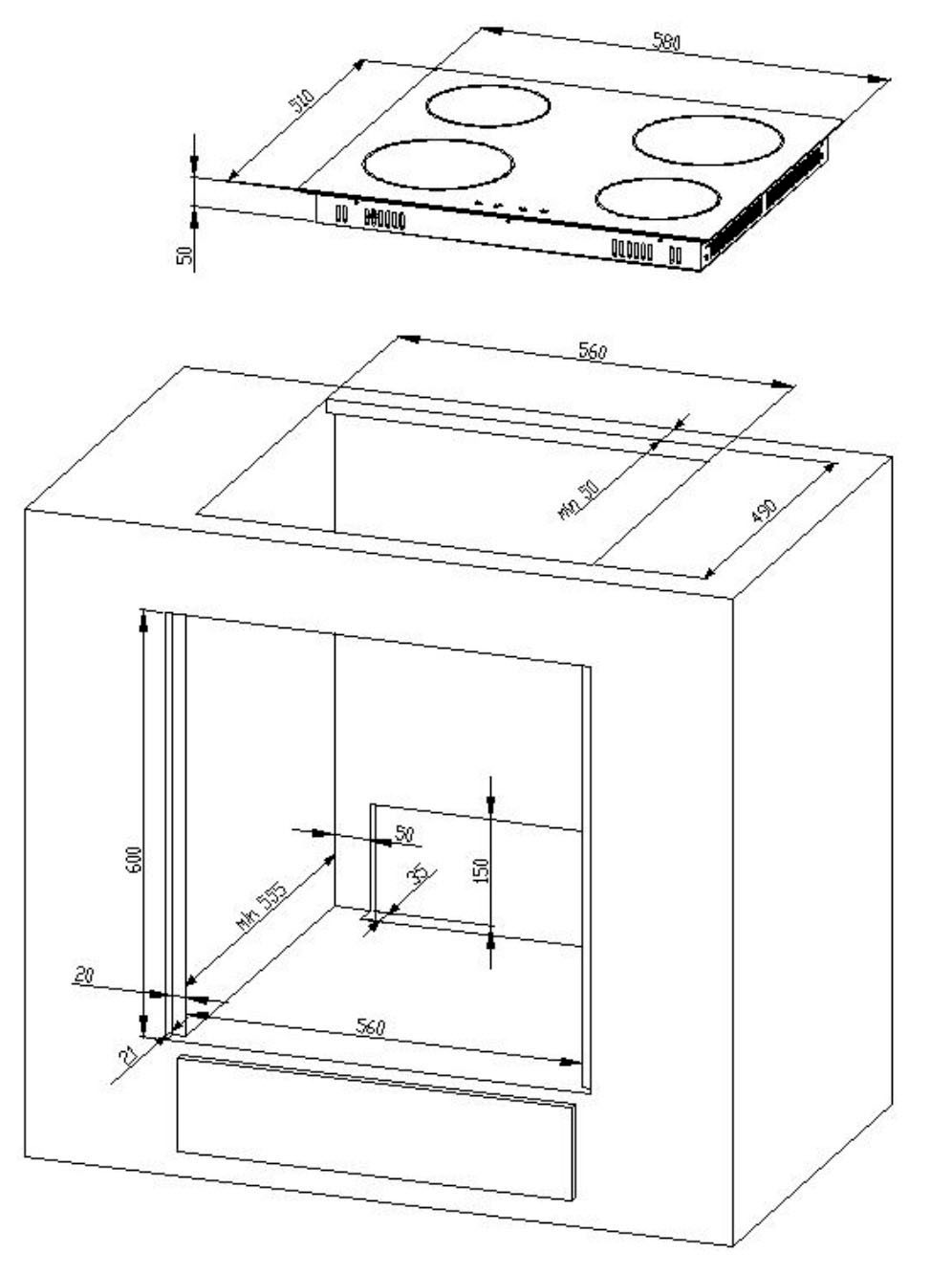KOCHSTATION Küchenzeile »KS-Mailand«, mit E-Geräten, Breite 310 cm