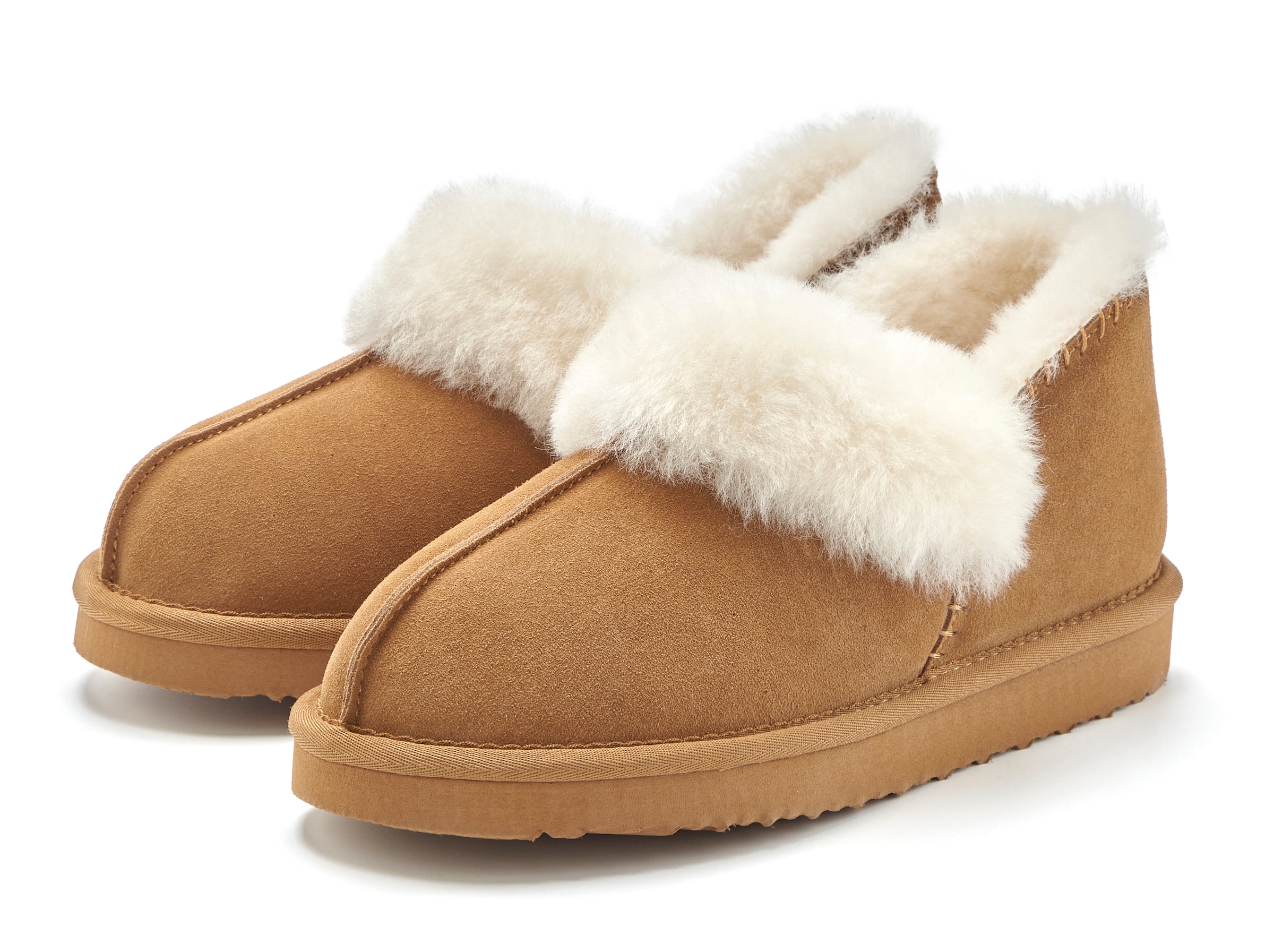 Vivance Hausschuh »Plüsch Hausschuh, Pantolette, Pantoffel, Homeslippers«  mit kuscheligem Lammfell aus Leder