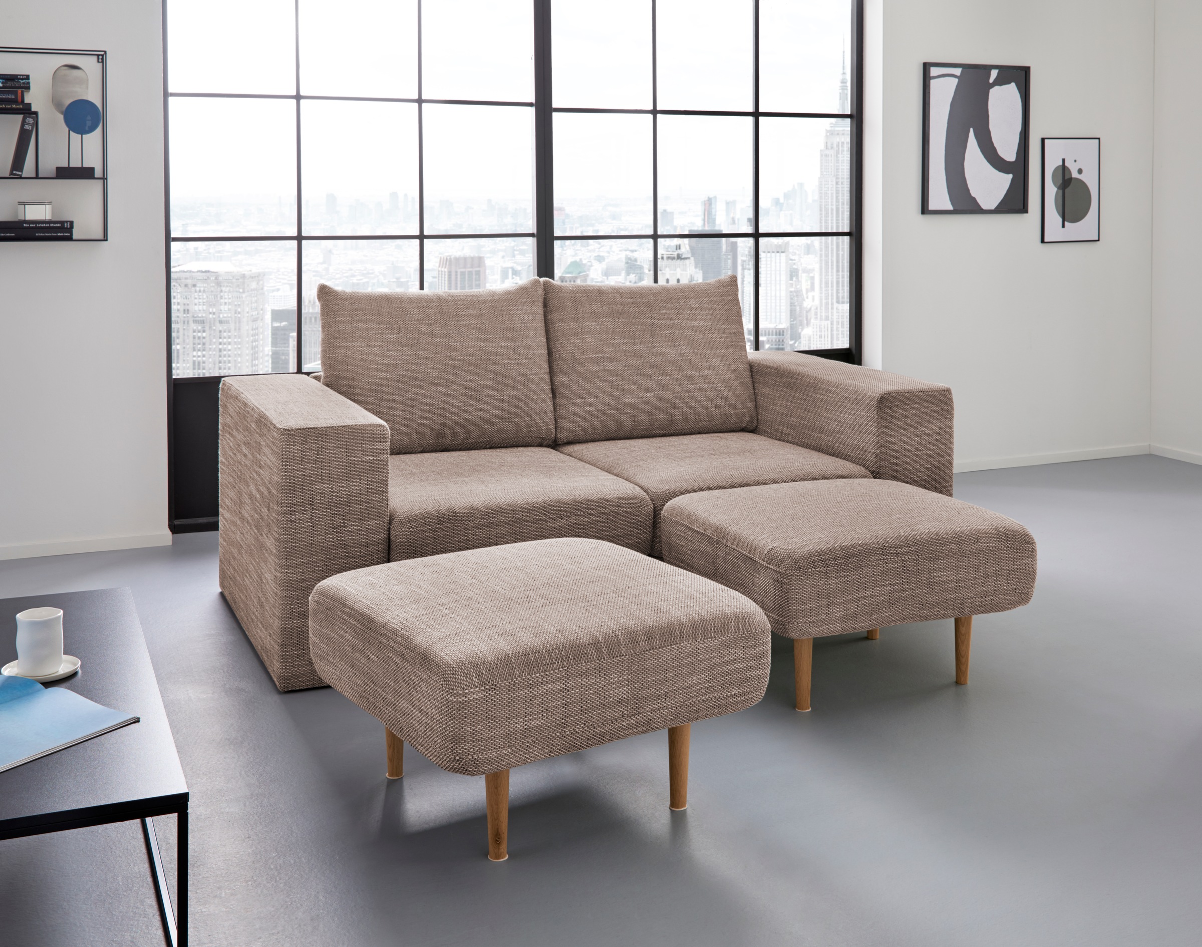 LOOKS by Wolfgang Joop 2,5-Sitzer »Looksv« Verwandlungssofa: aus Sofa wird Sofa mit 2 Hockern