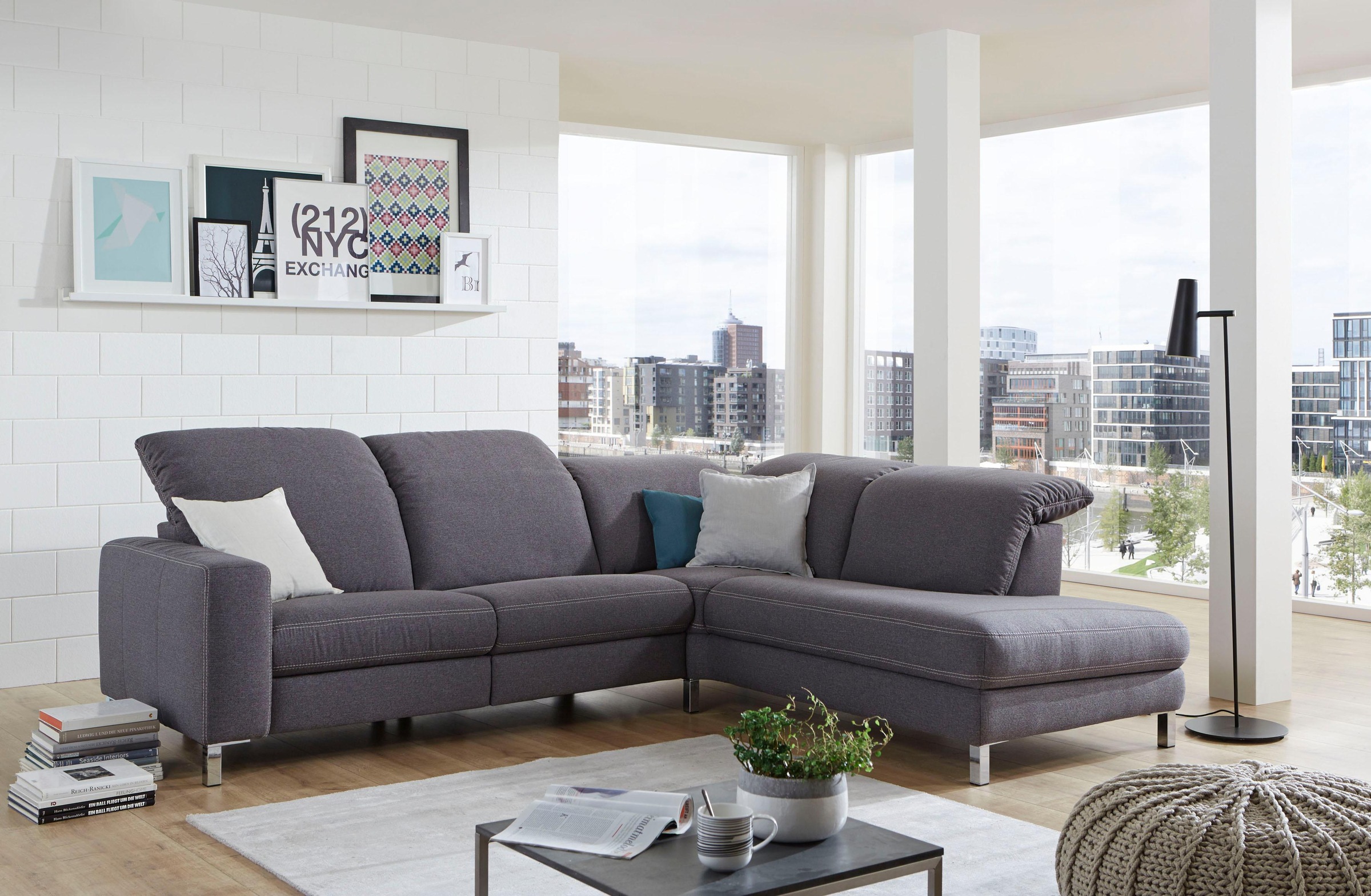 3C Candy Ecksofa »Homely bequem und komfortabel, mit verstellbaren Kopfteil günstig online kaufen