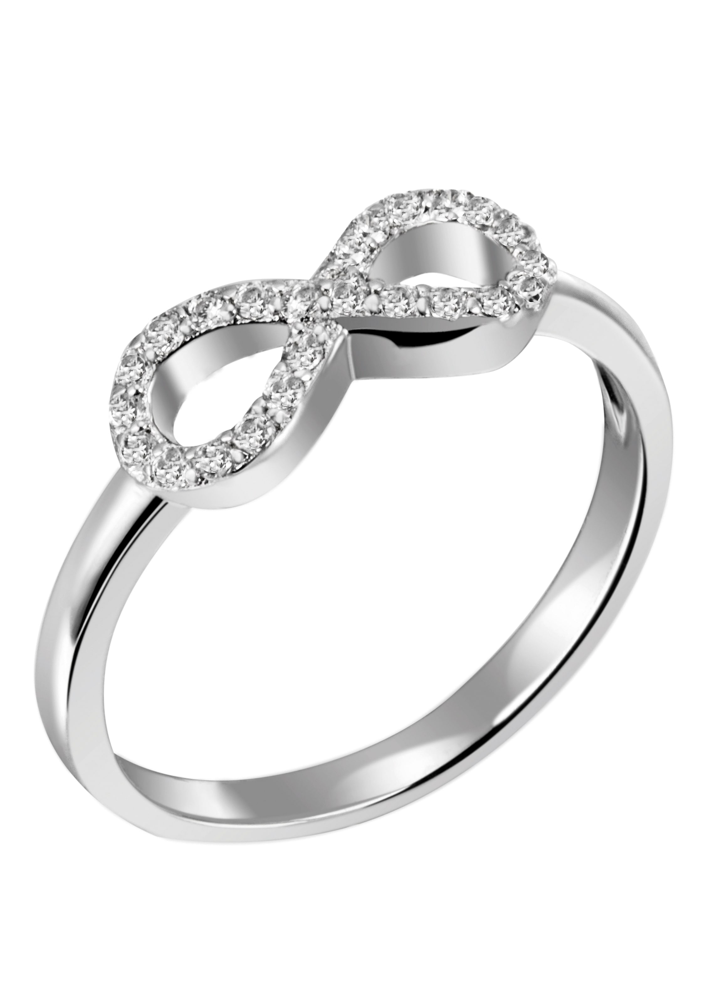 Silberring Firetti Zirkonia im Online-Shop Geschenk, mit Infinity/Unendlichkeit, »Schmuck bestellen rhodiniert«,