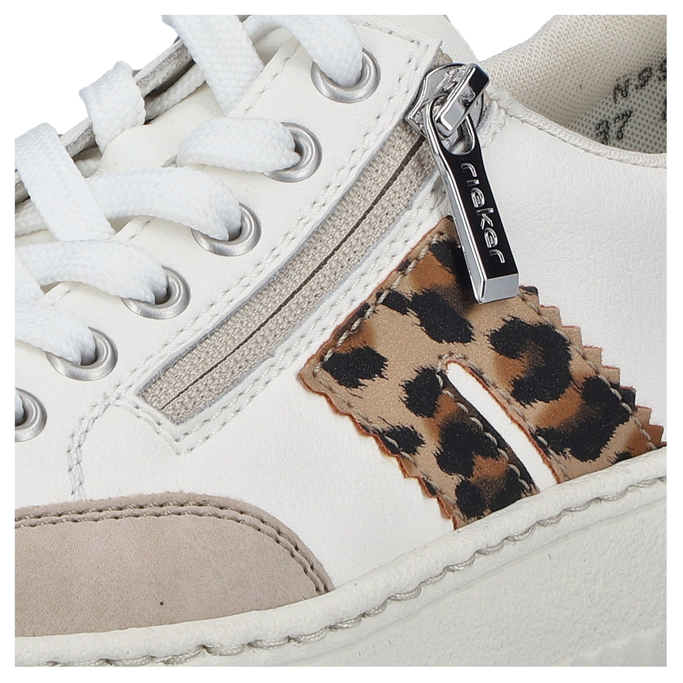 Rieker Plateausneaker  Halbschuh, Schnürschuh, Casual-Sneaker mit leo-Besatz