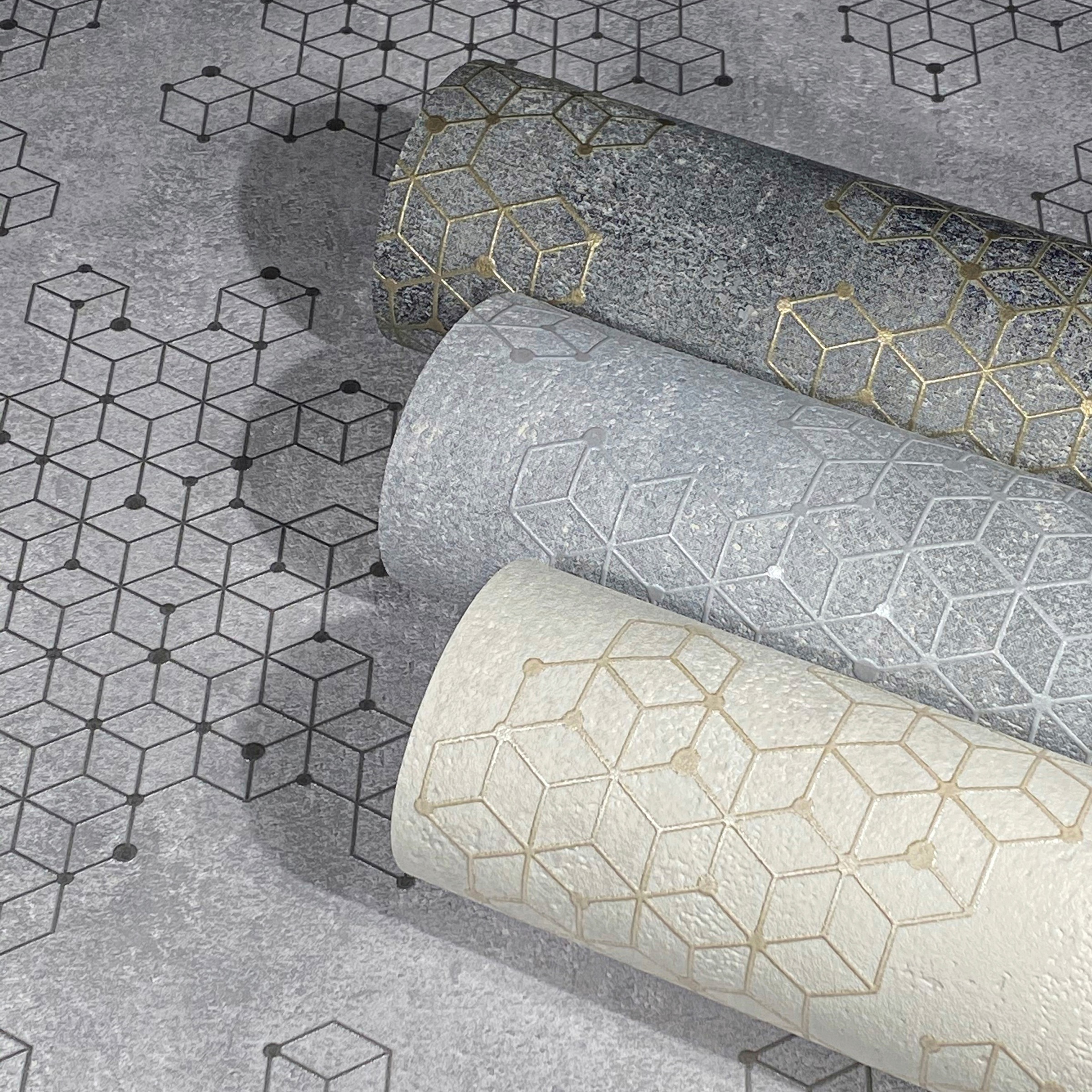 Novamur Vliestapete geometrisch moderne Tapete für Wohnzimmer Schlafzimmer Küche