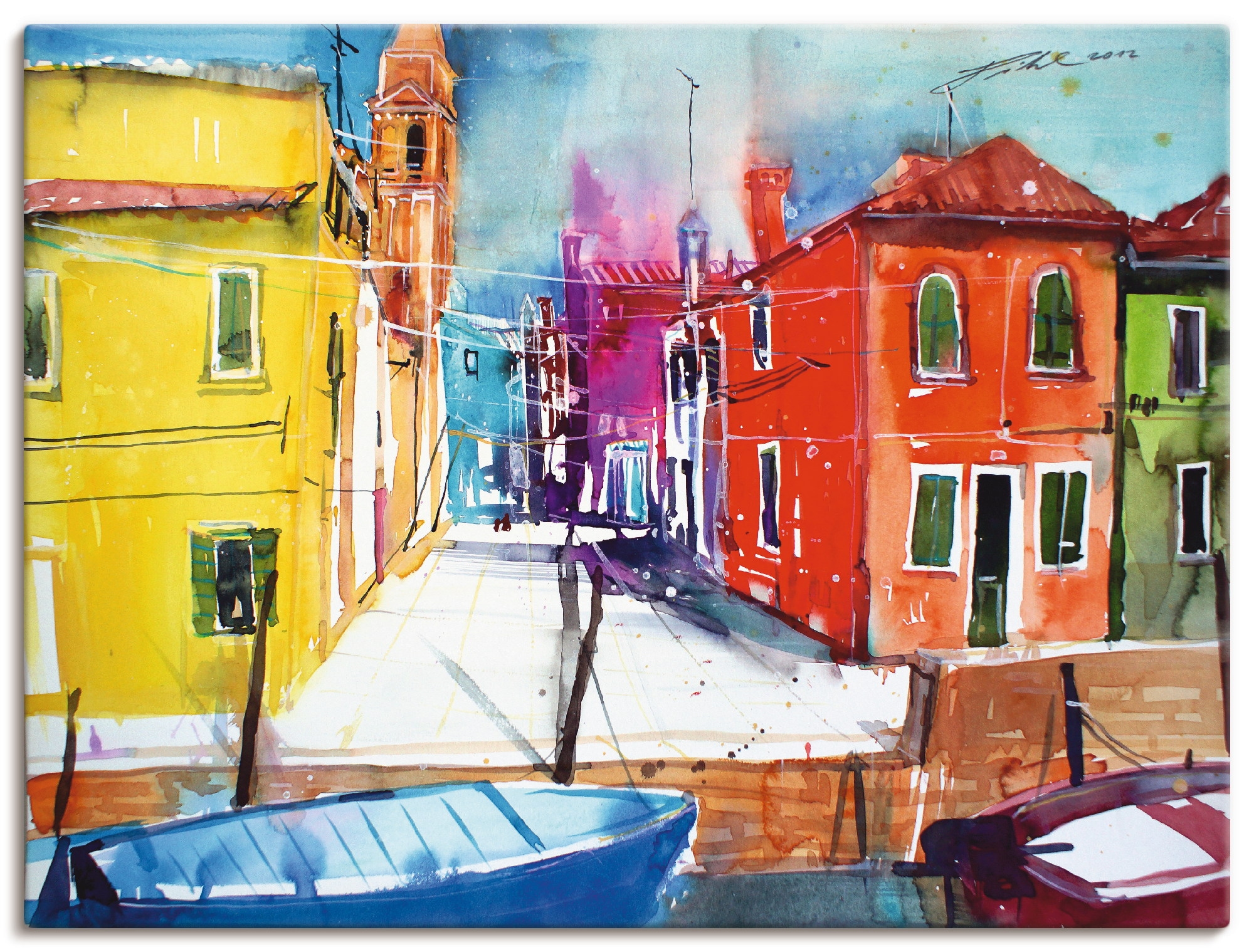Artland Leinwandbild »Venedig, Burano, Fondamenta del Pizzo«, Italien, (1 S günstig online kaufen