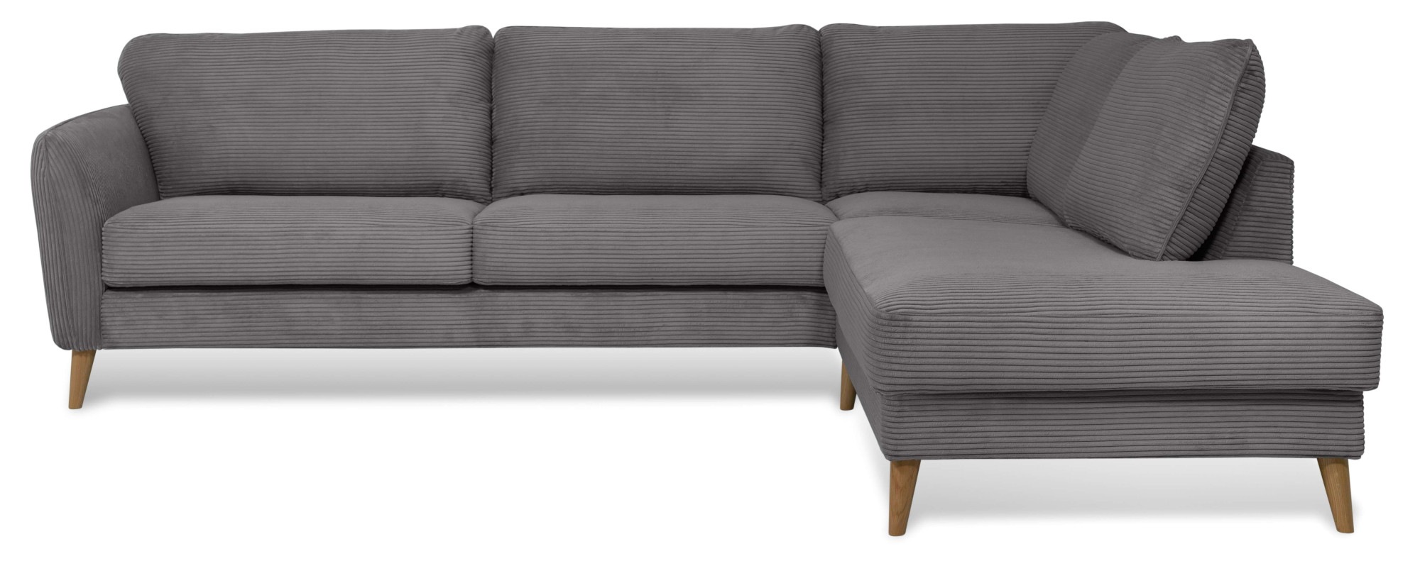 Home affaire Ecksofa »MARSEILLE 278/202 cm, L-Form, Ottom. rechts/links«, Massivholzbeine Eiche, Landhausstil, Wellenunterfederung