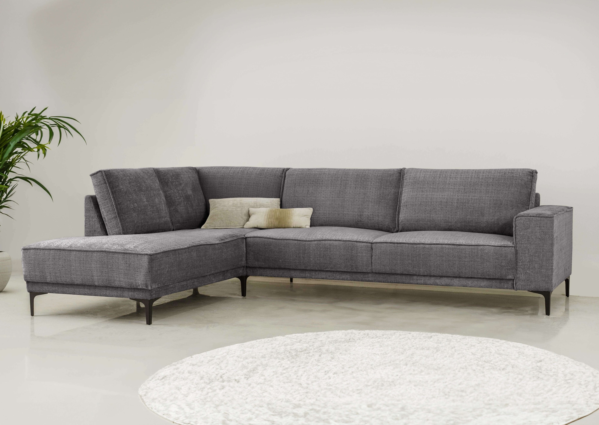 PLACES OF STYLE Ecksofa »Polsterecke Oland, Struktur, Flachgewebe, Luxus-Mi günstig online kaufen