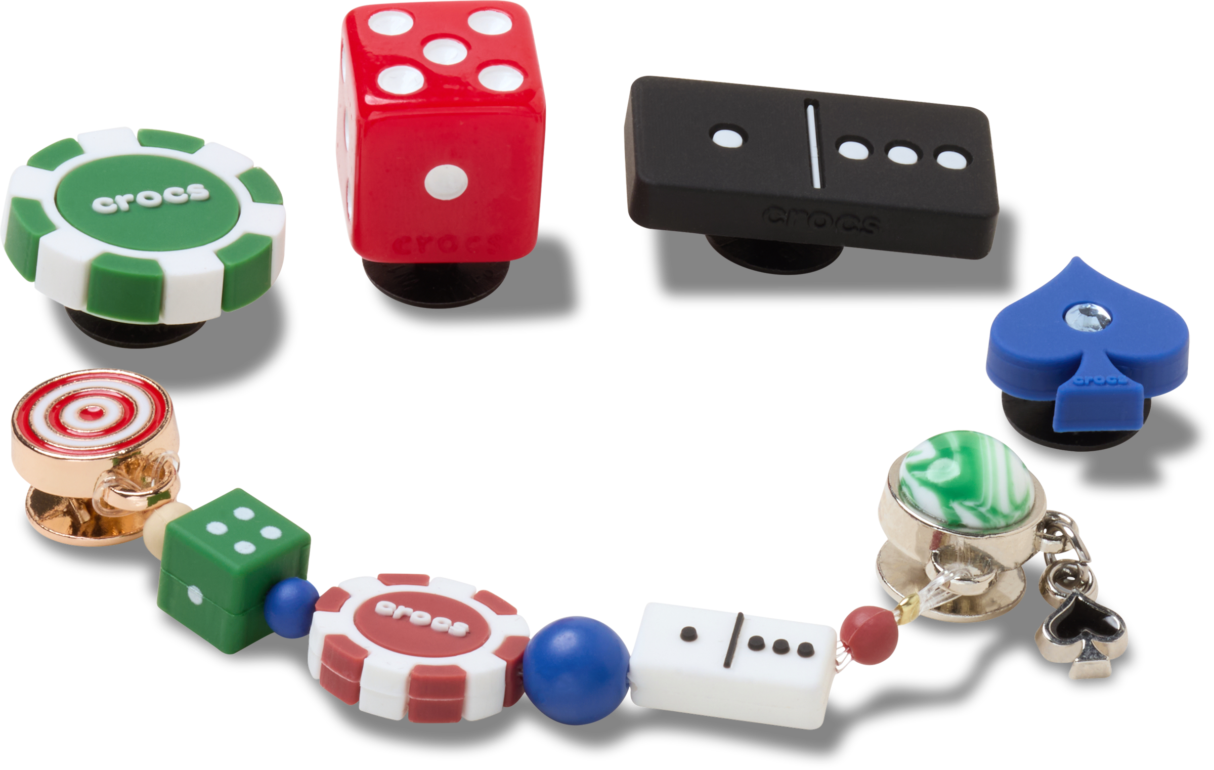 Crocs Schuhanstecker »Jibbitz™ Game Night« Set, Kein Spielzeug. Nicht für Kinder unter 3 Jahren geeignet, 5 Schuh-Dekoration, Anhänger mit Spiele-Motive
