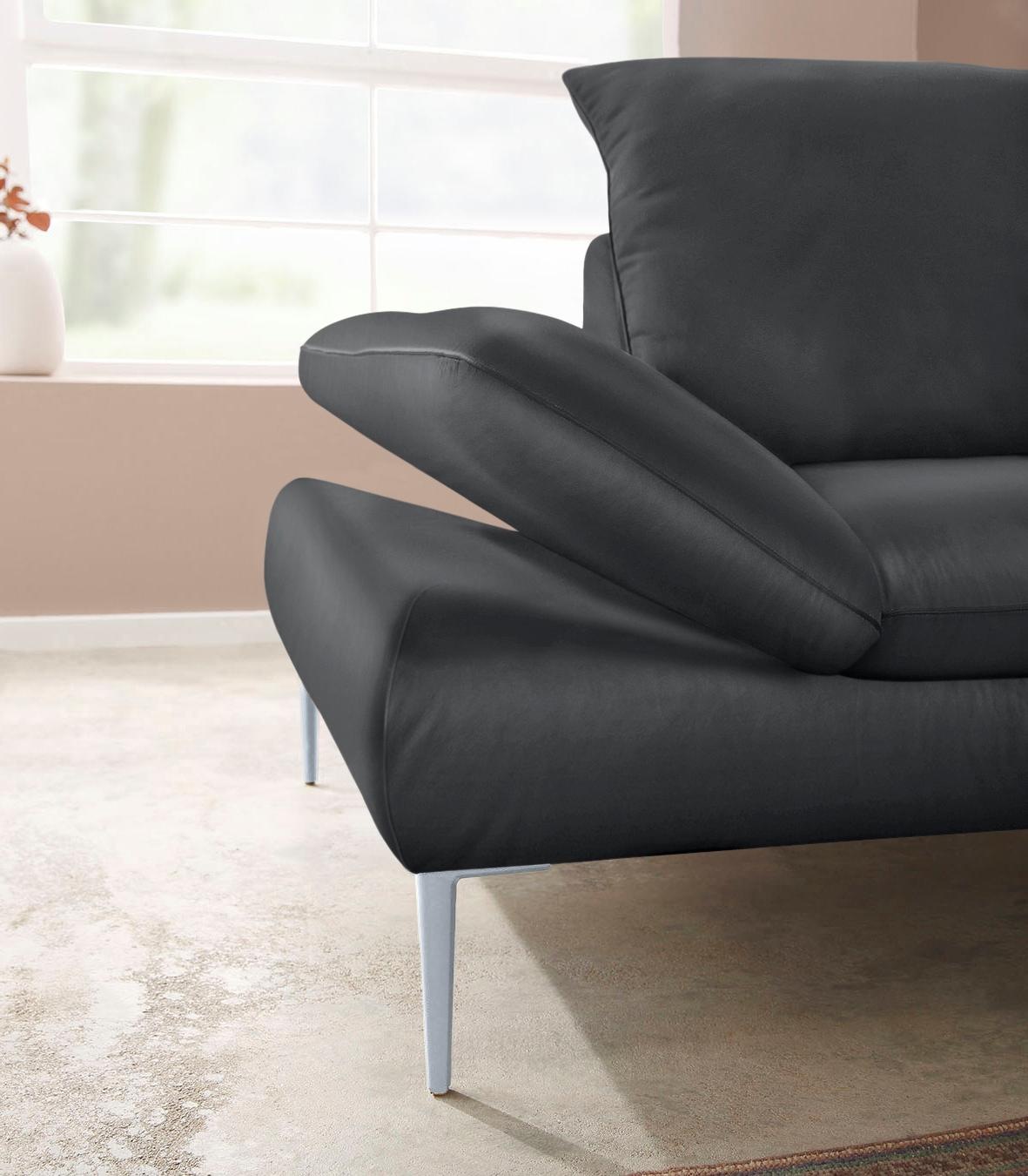 W.SCHILLIG Ecksofa »enjoy&MORE, mit tollem Sitzkomfort, elegant und bequem, L-Form«, mit Sitztiefenverstellung, Füße silber matt, Breite 294 cm