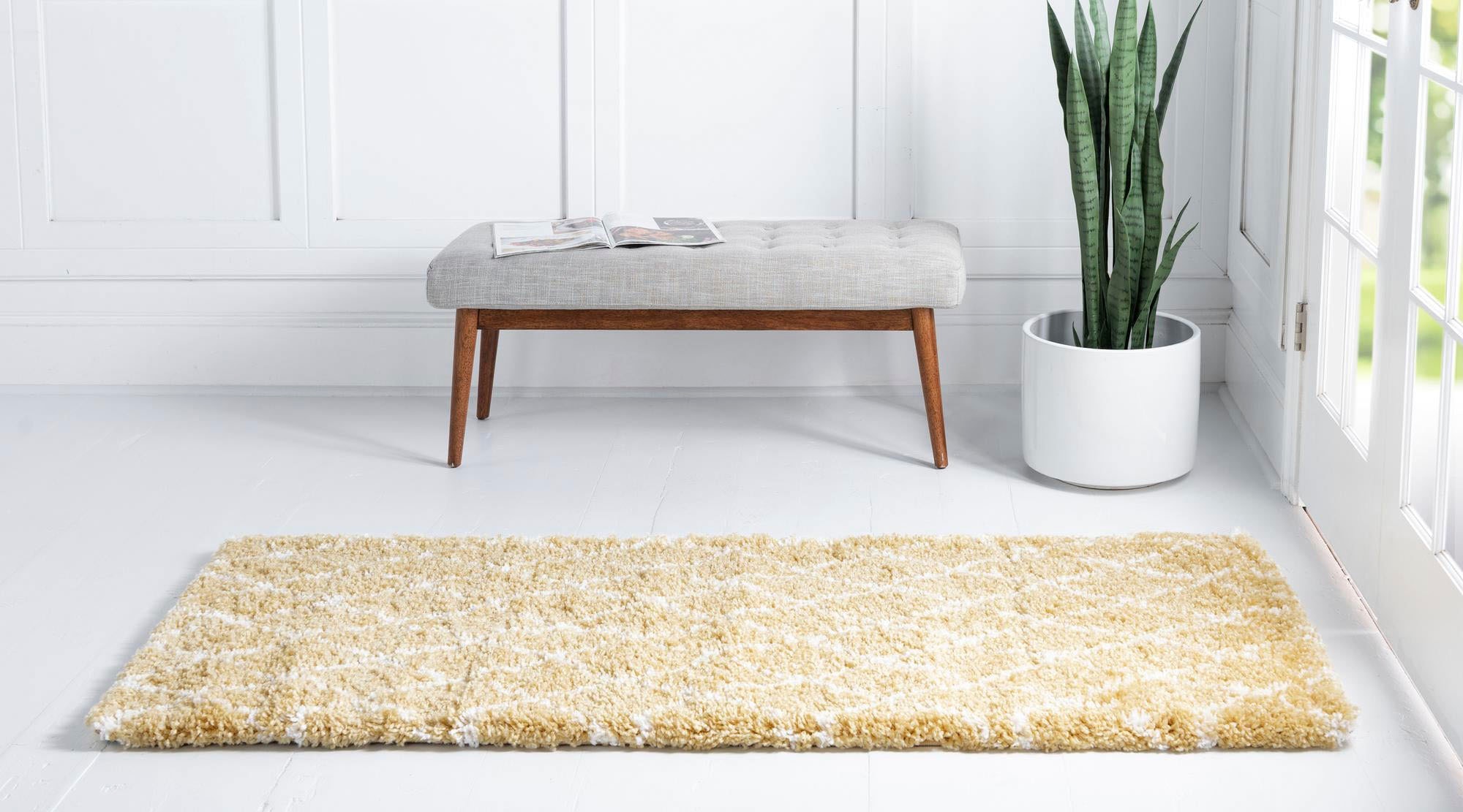 Myflair Möbel & Accessoires Hochflor-Läufer »Temara Shag, LAGERRÄUMUNG!«, rechteckig, 51 mm Höhe, Teppich-Läufer, gewebt, Rauten Design, weich & kuschelig