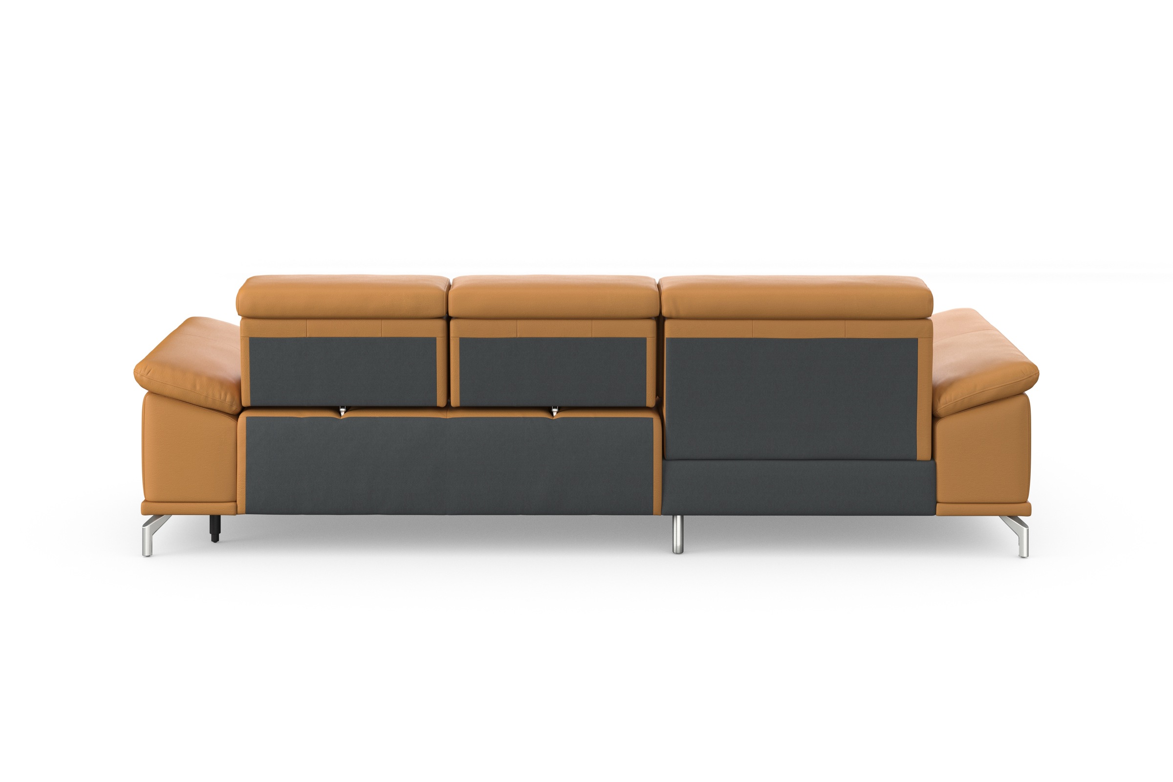 sit&more Ecksofa »Cabrio L-Form, mit Sitztiefenverstellung, Arm- und Kopfteilverstellung«, 2 Nierenkissen, Federkern, optional Bettfunktion und Stauraum