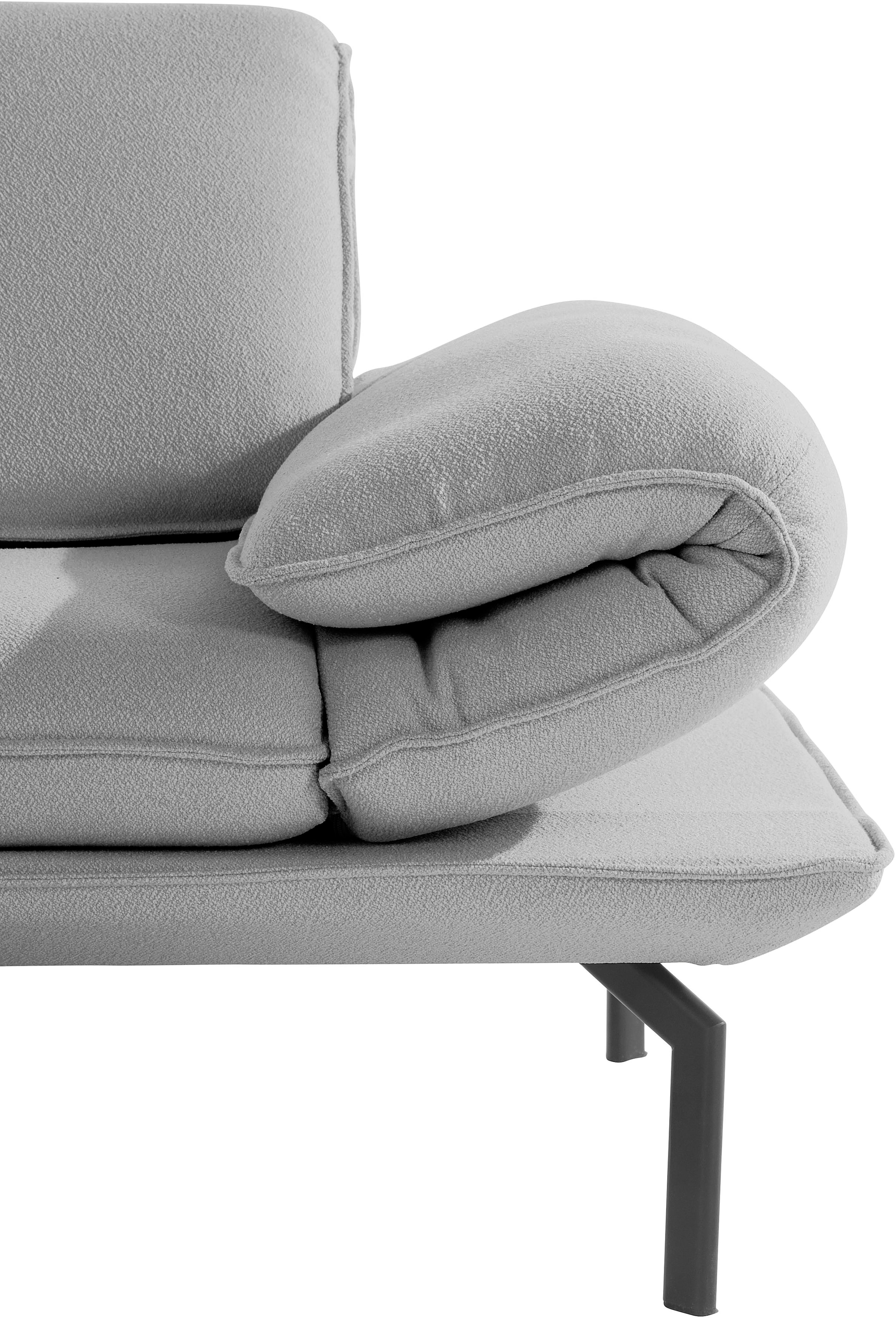 DOMO collection 2-Sitzer auf Arm- mit und Rückenfunktion, Winkelfuß mit Metall »New York«, Raten bestellen aus wahlweise
