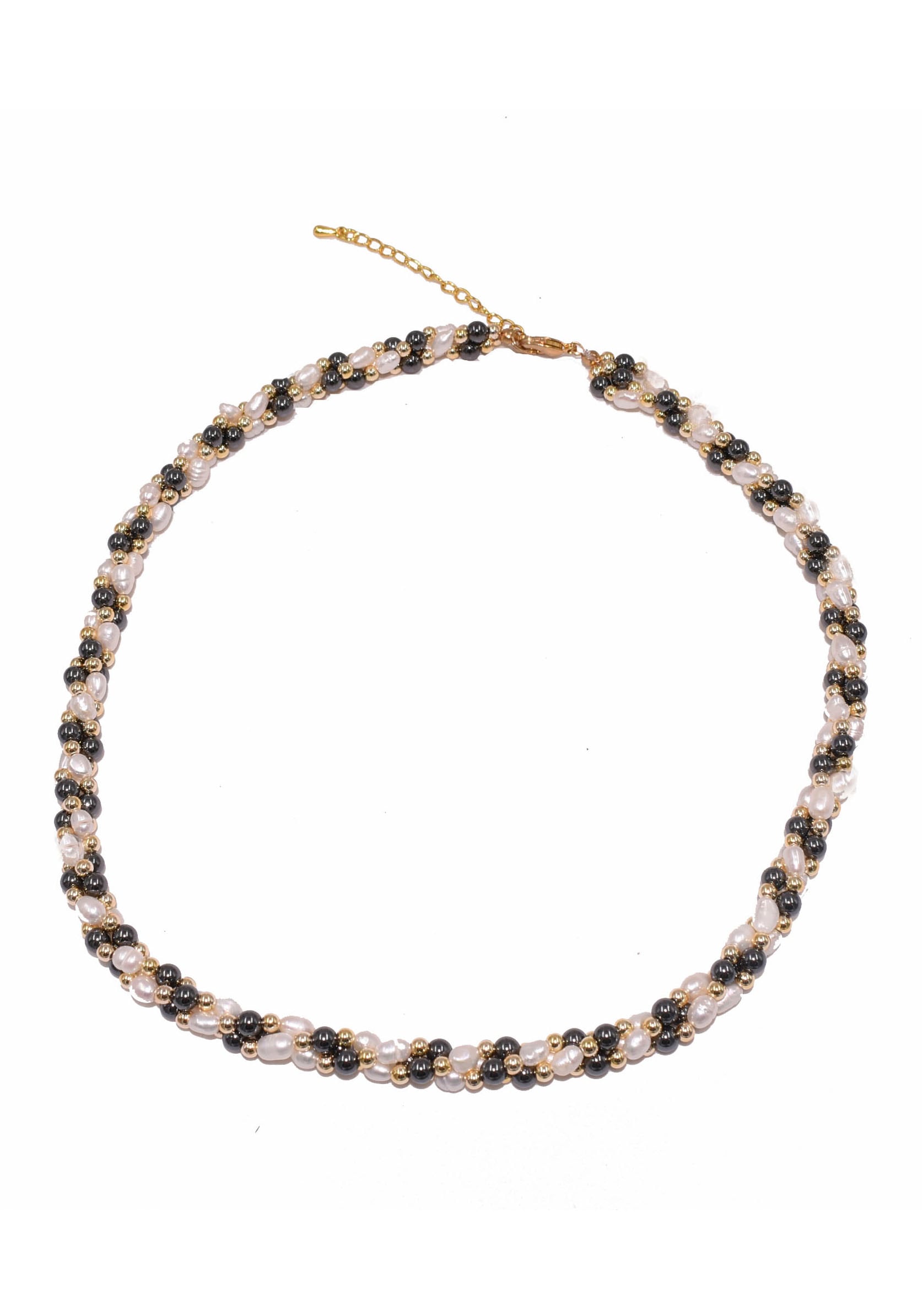 Firetti Collier »Schmuck Geschenk Halsschmuck Halskette Edelstein Farbstein Hämatit«, Made in Germany - mit Hämatit - mit Süßwasserzuchtperle