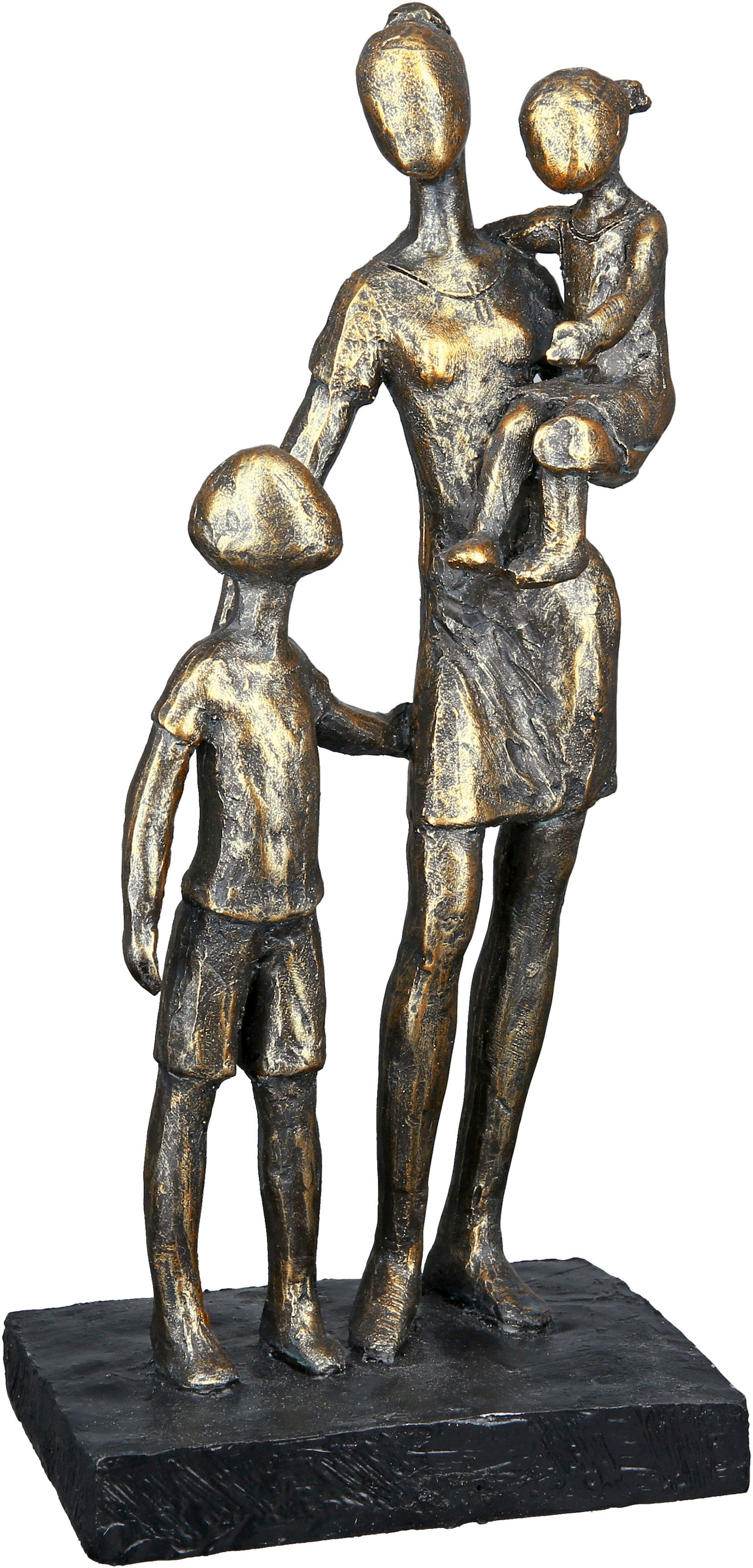 Casablanca by Gilde Dekofigur »Skulptur Mutter mit Kindern, bronzefarben«, (1  St.), Dekoobjekt, Höhe 26,5 cm, auf schwarzer Basis, antikfinish, Wohnzimmer  auf Raten kaufen