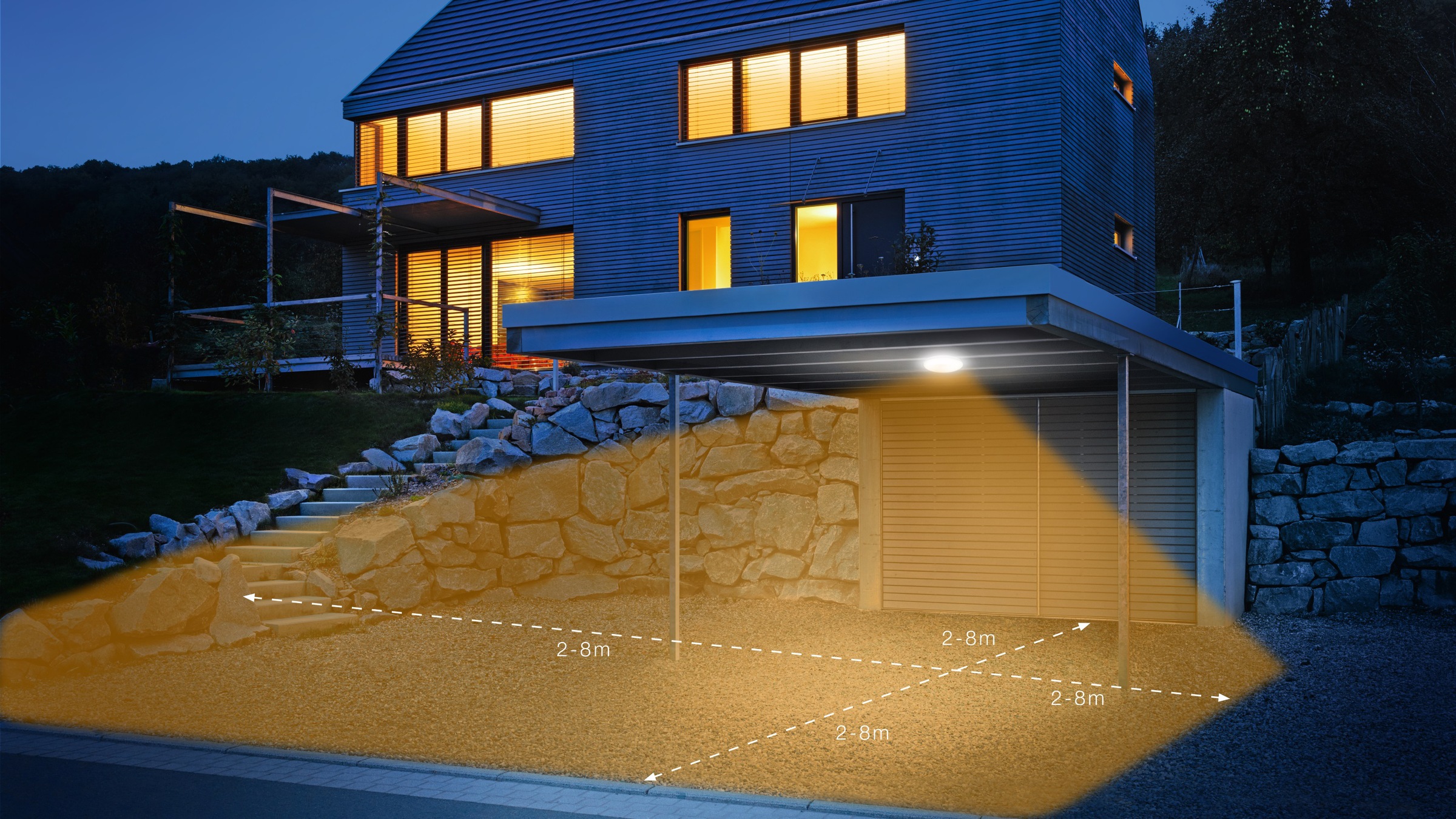 steinel LED Außen-Deckenleuchte »DL Vario Quattro«, 1 flammig, Leuchtmittel LED-Board | LED fest integriert