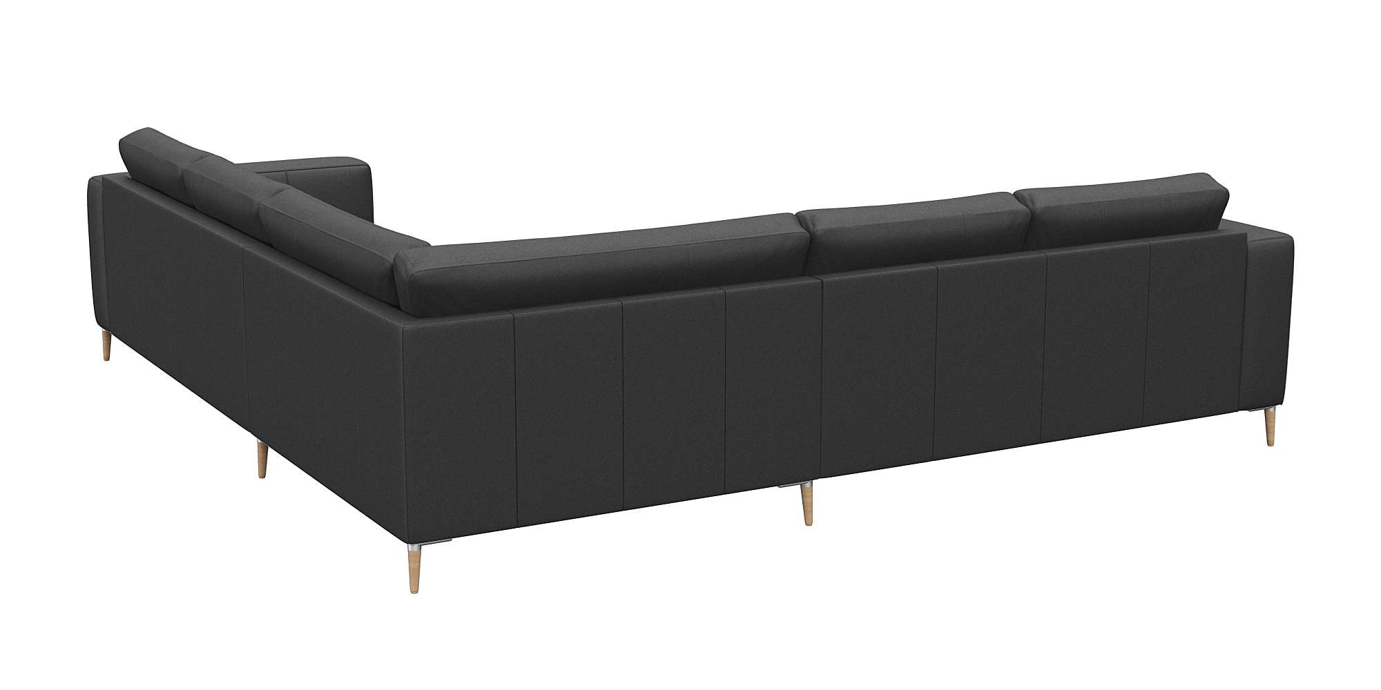 FLEXLUX Ecksofa »Fiore, gleichschenklig, super Sitzkomfort durch Kaltschaum im Sitz«, breite Armlehnen, Füße Alu+ Eiche, L-Form