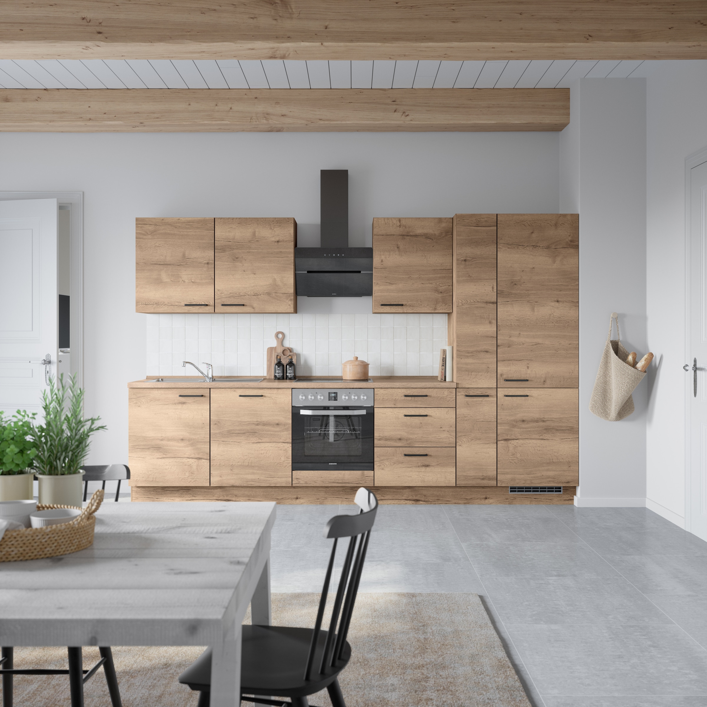 nobilia® Küchenzeile »"Structura II"«, vormontiert, Ausrichtung wählbar, Breite 330 cm, wahlw. mit E-Geräten