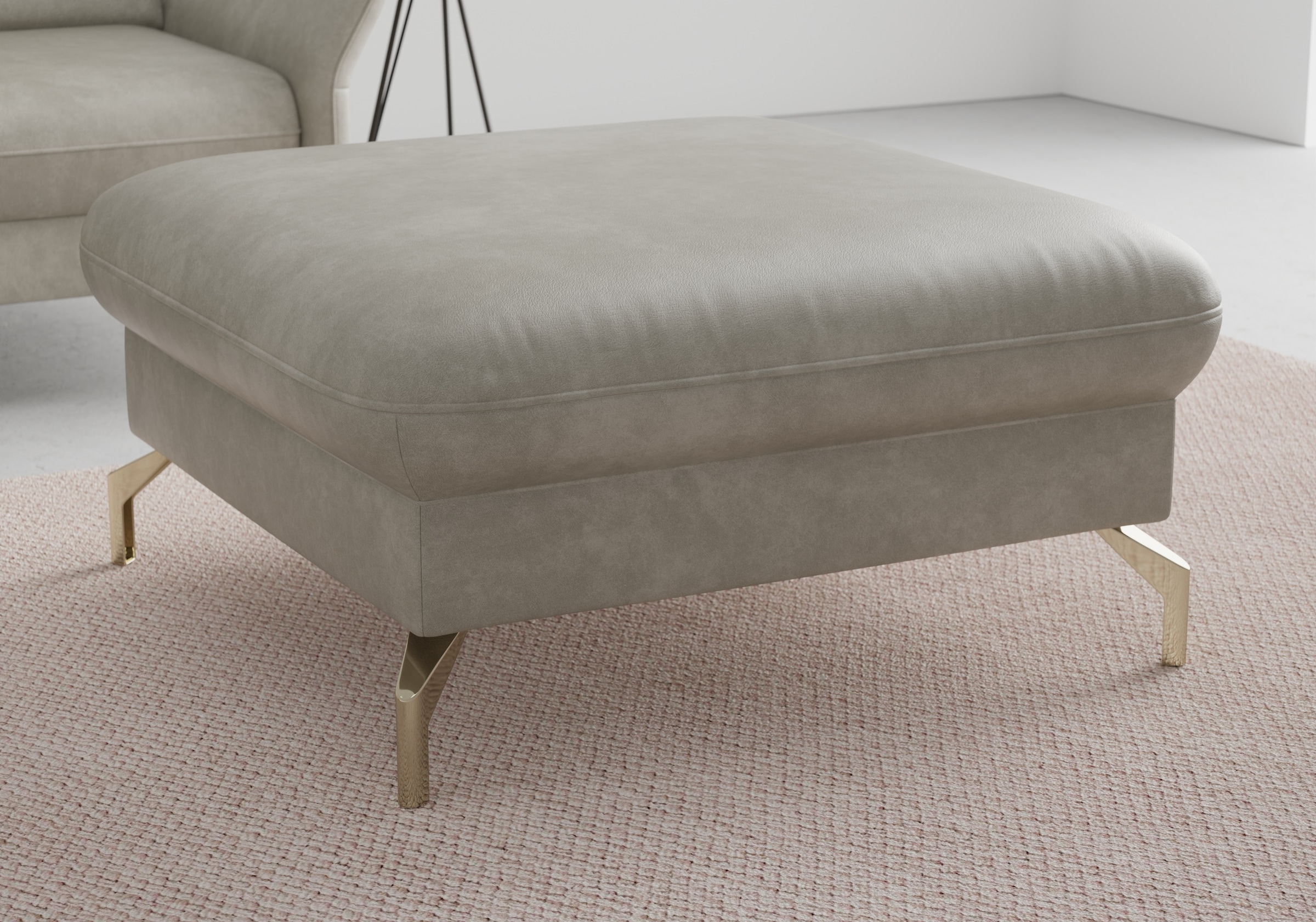 sit&more Hocker "Fashion" inklusive Federkern, mit satinierten Nickelfüßen günstig online kaufen