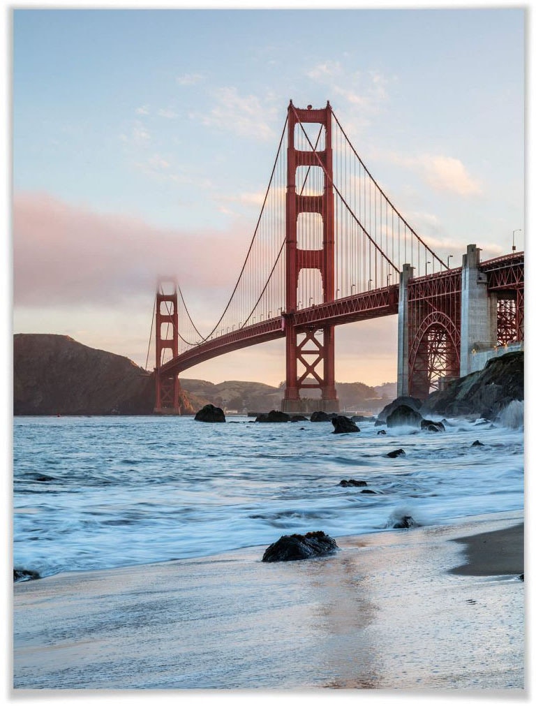 Wall-Art Poster »Golden Gate Bridge«, Brücken, (1 St.), Poster, Wandbild,  Bild, Wandposter auf Raten bestellen