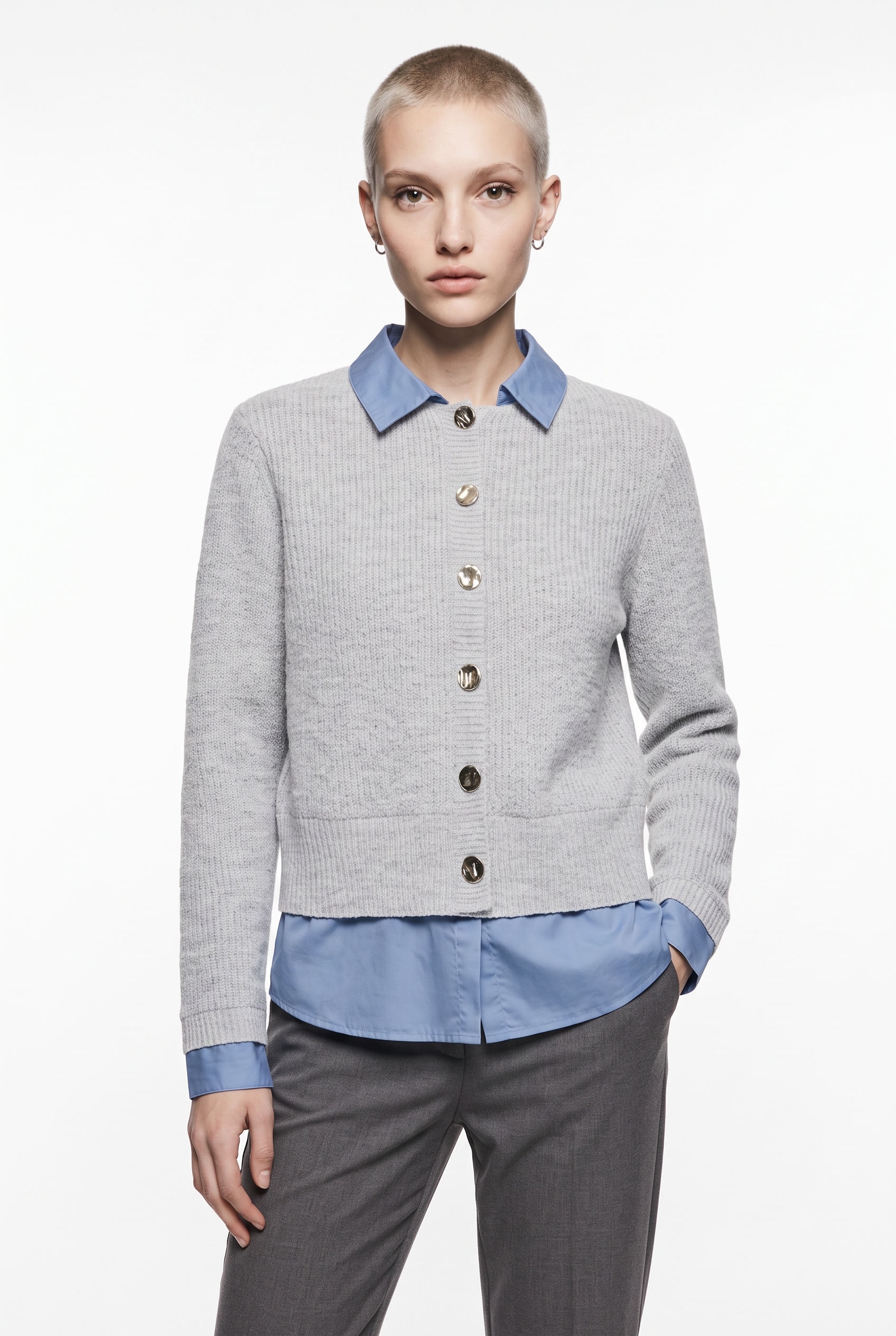 ONLY Strickjacke »ONLALIVIA LS WOVEN MIX CARDIGAN CS KNT« Materialmix, regular fit