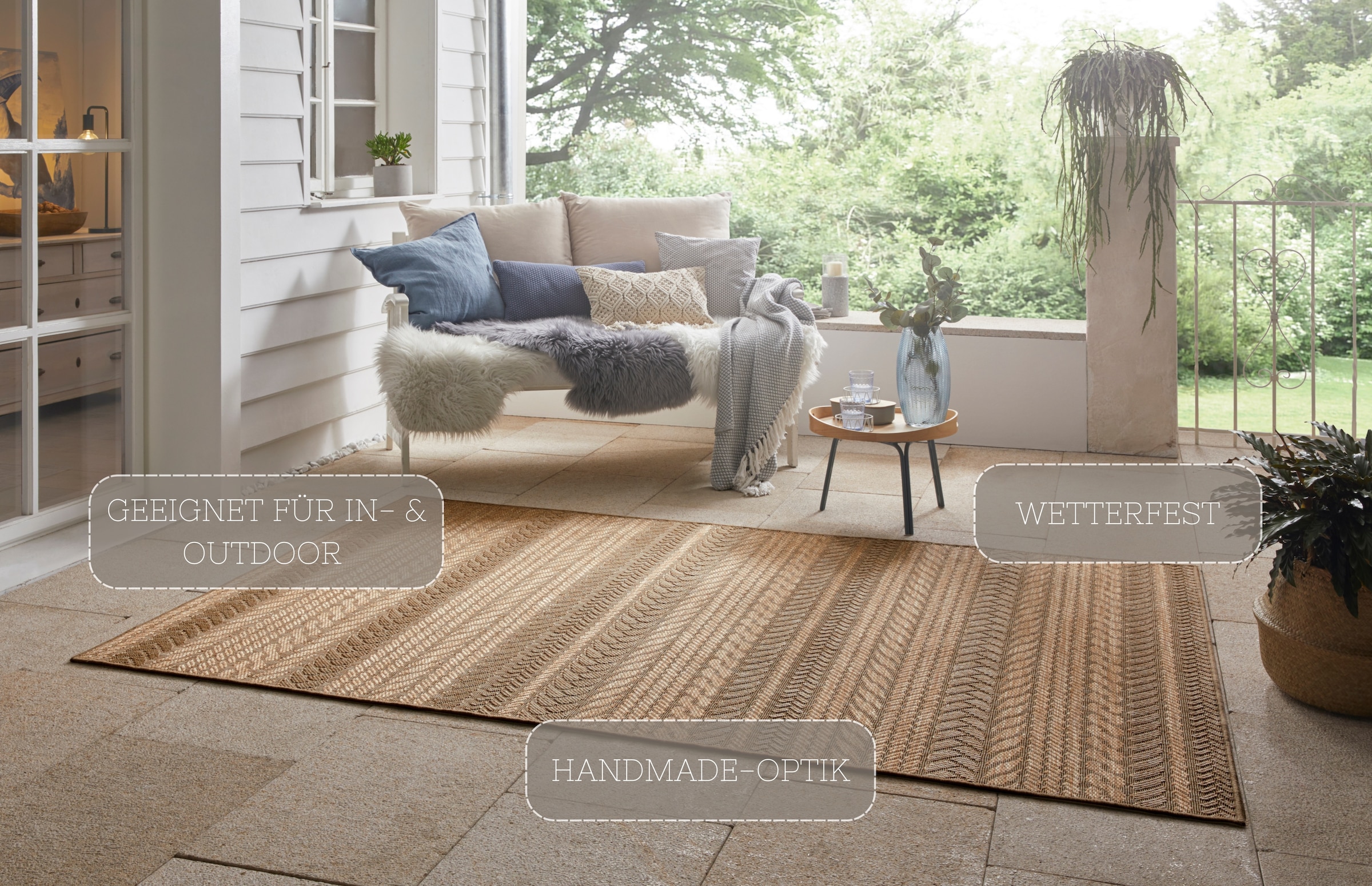 HANSE Home Teppich »Granado«, rechteckig, 6 mm Höhe, In- und Outdoor, Sisal Optik, Robust, Pflegeleicht, Flachgewebe