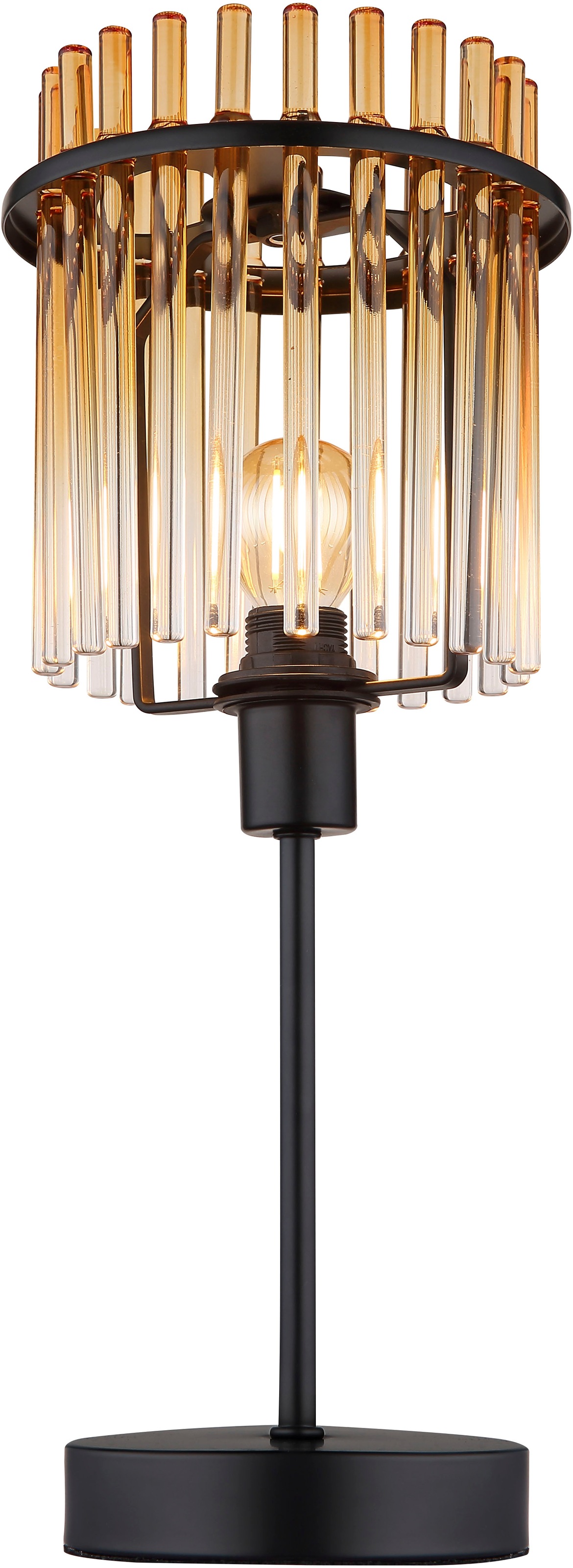 GLOBO LIGHTING Tischleuchte »GORLEY« E14 1 Stk. Tischlampe schwarz Glasstäb günstig online kaufen