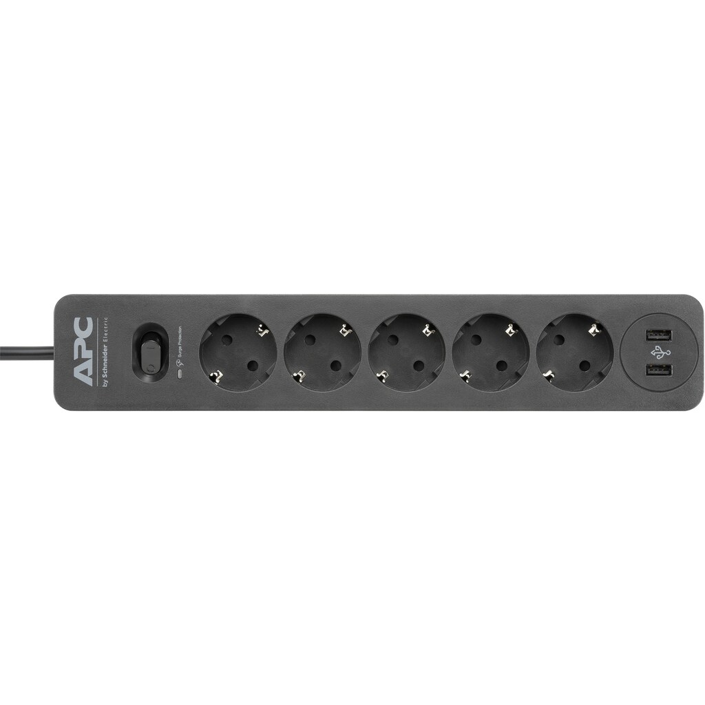 APC Steckdosenleiste »PME5U2B-GR«, 5-fach, (Ein- / Ausschalter-USB-Anschlüsse Kabellänge 1,52 m)