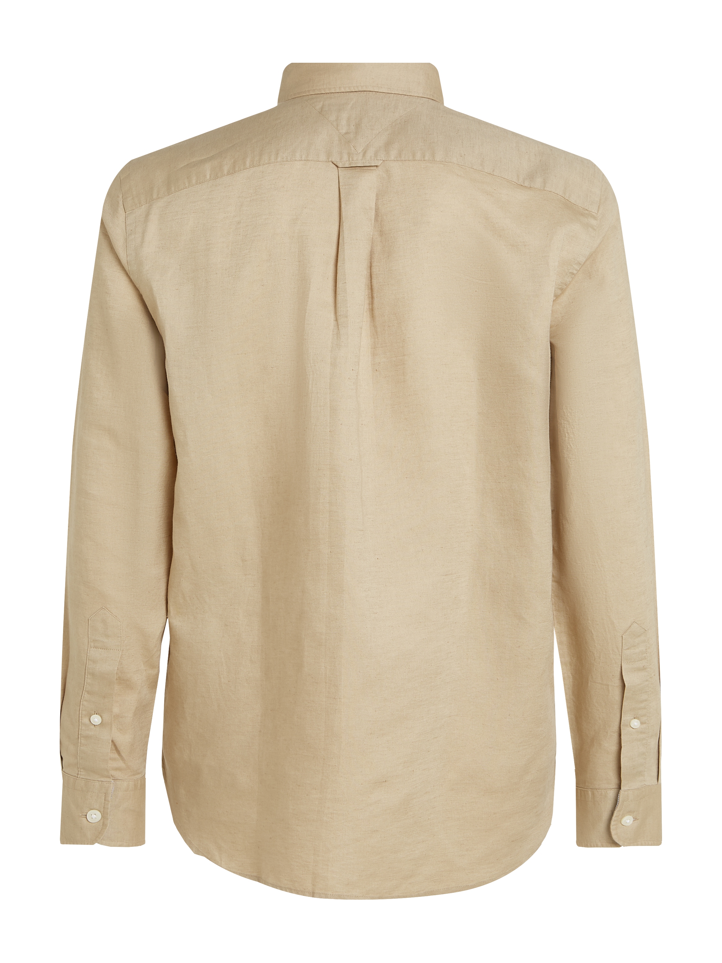 Tommy Hilfiger Langarmhemd »LINEN BLEND SOLID RF SHIRT«, mit Button-down-Kragen