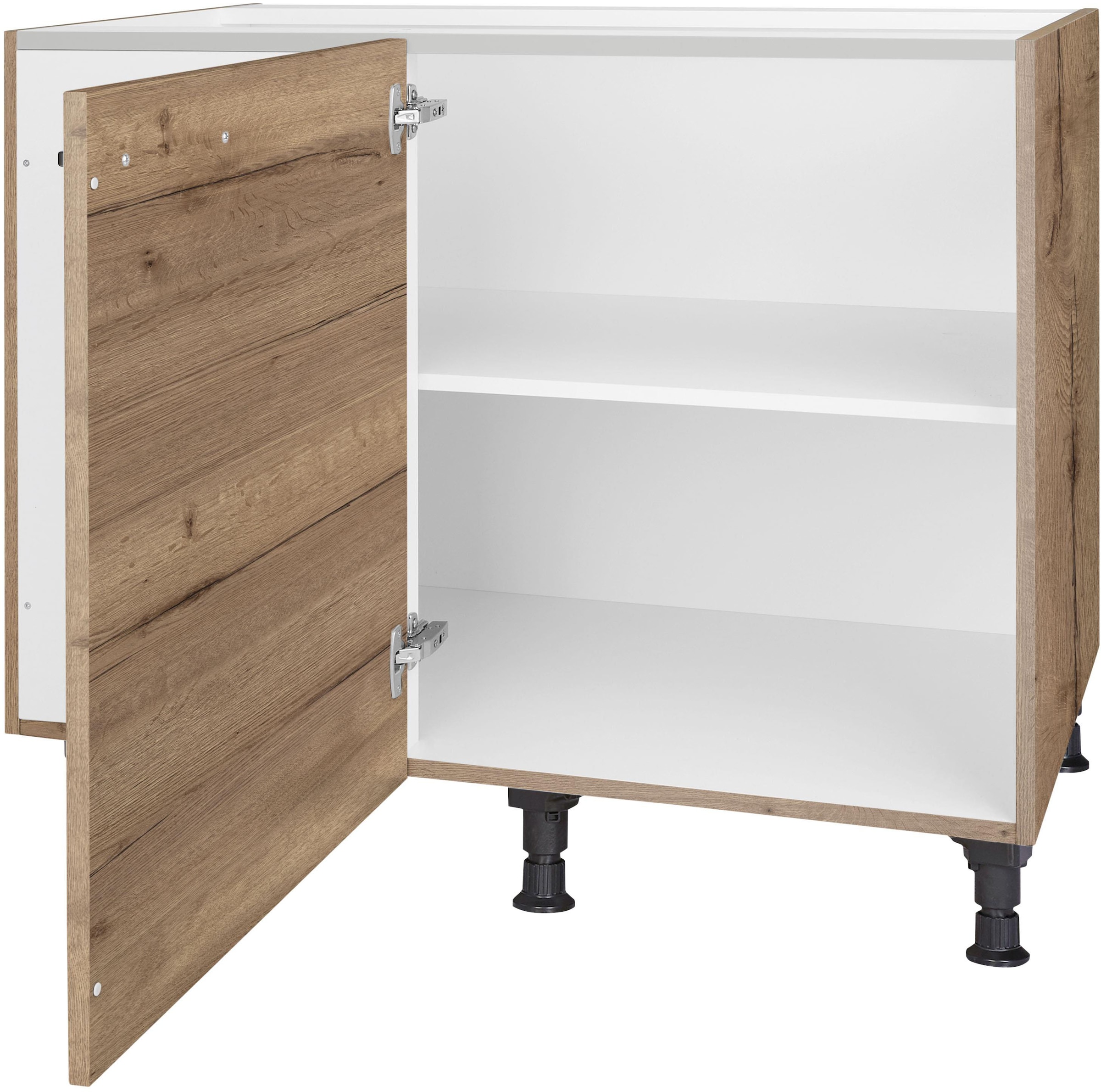 nobilia® Eckunterschrank »"Struktura", vormontiert« mit höhenverstellbaren Sockelfüßen, Breite 100 cm