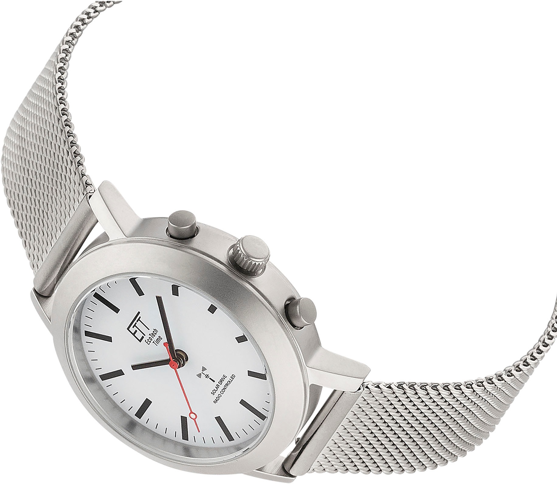 ETT Funkuhr »Station Watch«, Armbanduhr, Damenuhr, Solar, Edelstahlarmband