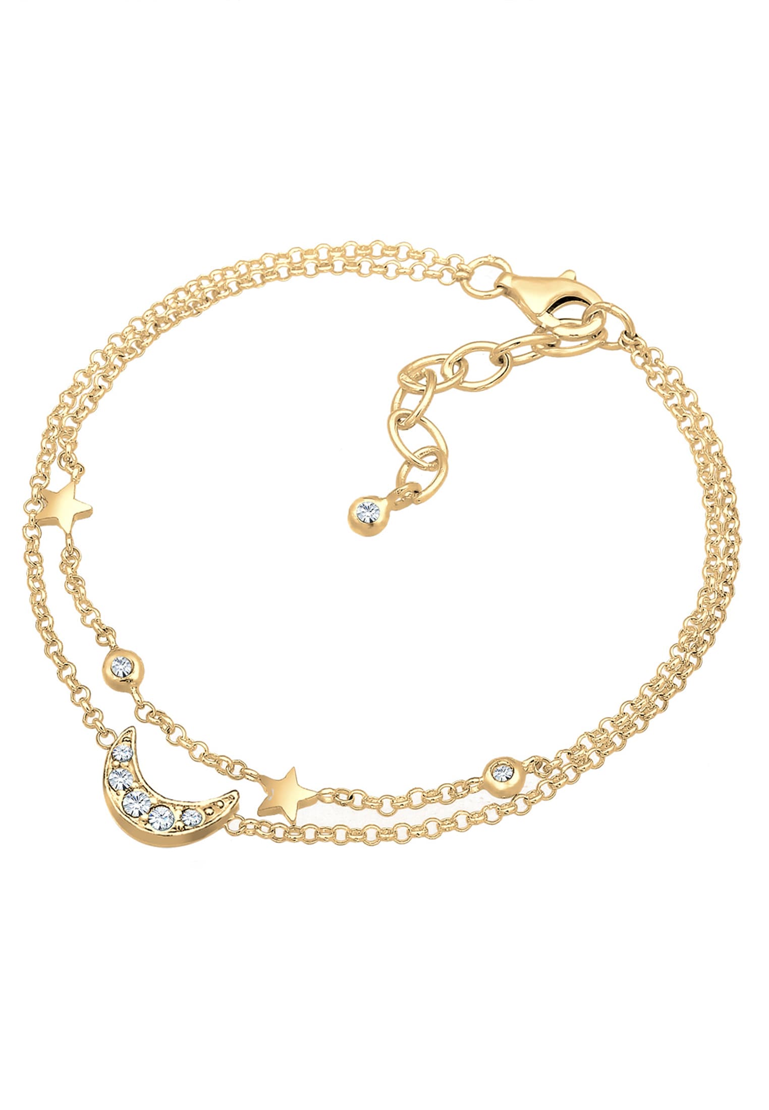Elli Armband »Halbmond Sterne Galaxy Kristalle 925 Sterling Silber«
