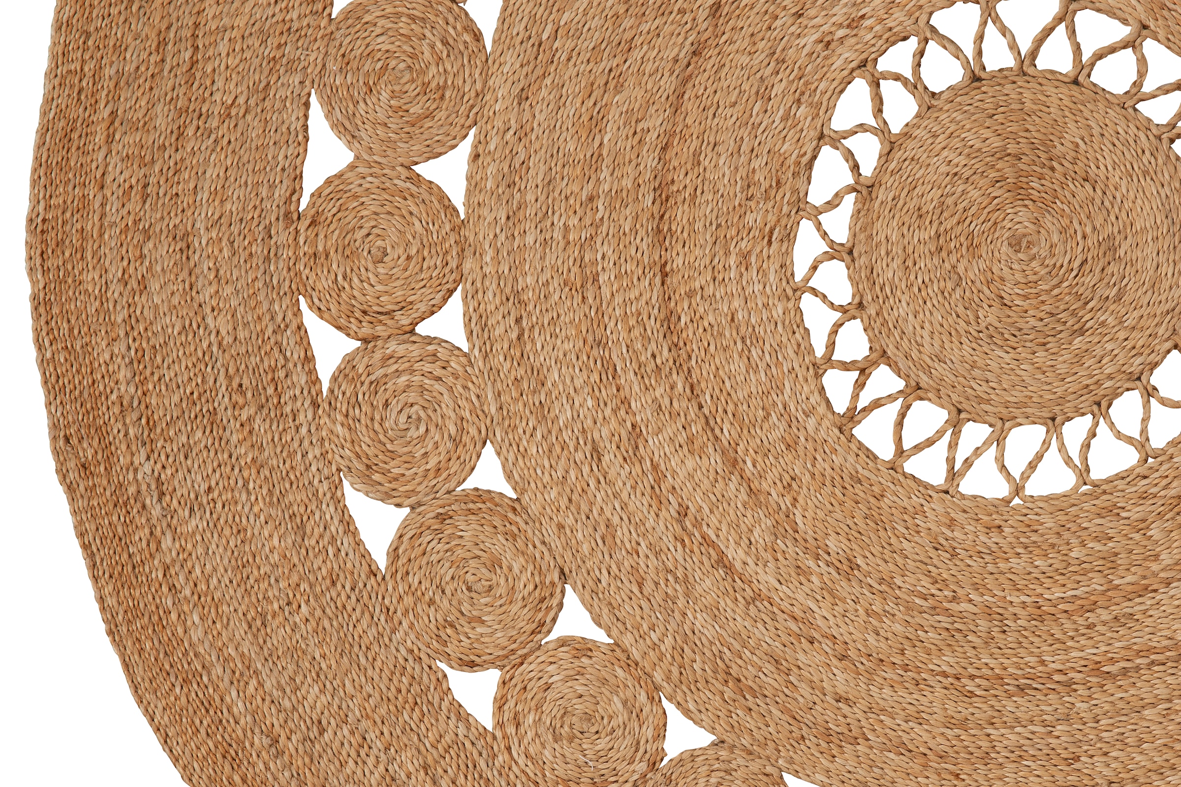 my home Teppich »Naturala, Jute-Teppich, handgefertigt«, rund, 5 mm Höhe, reines Naturprodukt, Jute, Boho, Wendeteppich, Wohnzimmer, Esszimmer